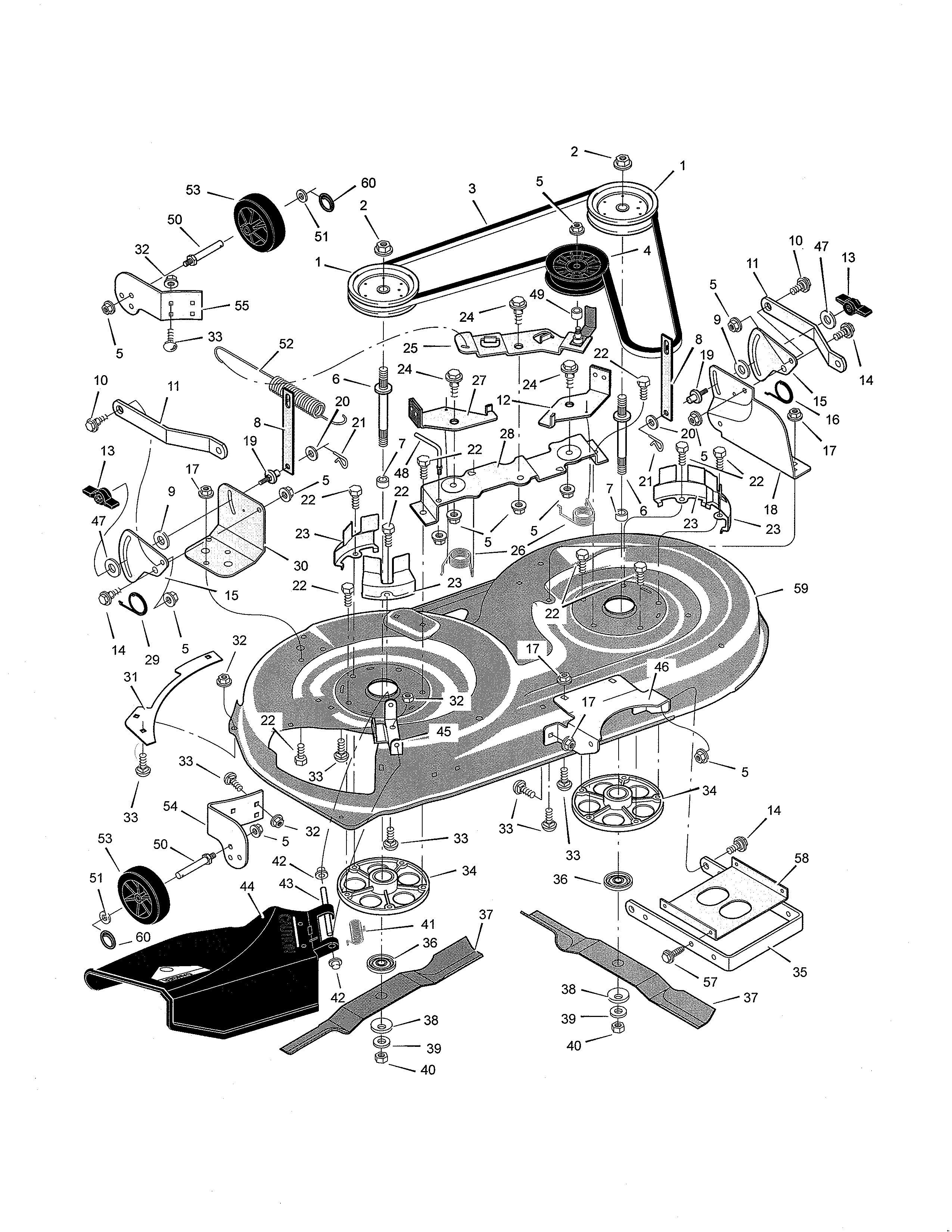 Murray 425003X8A mower housing diagram