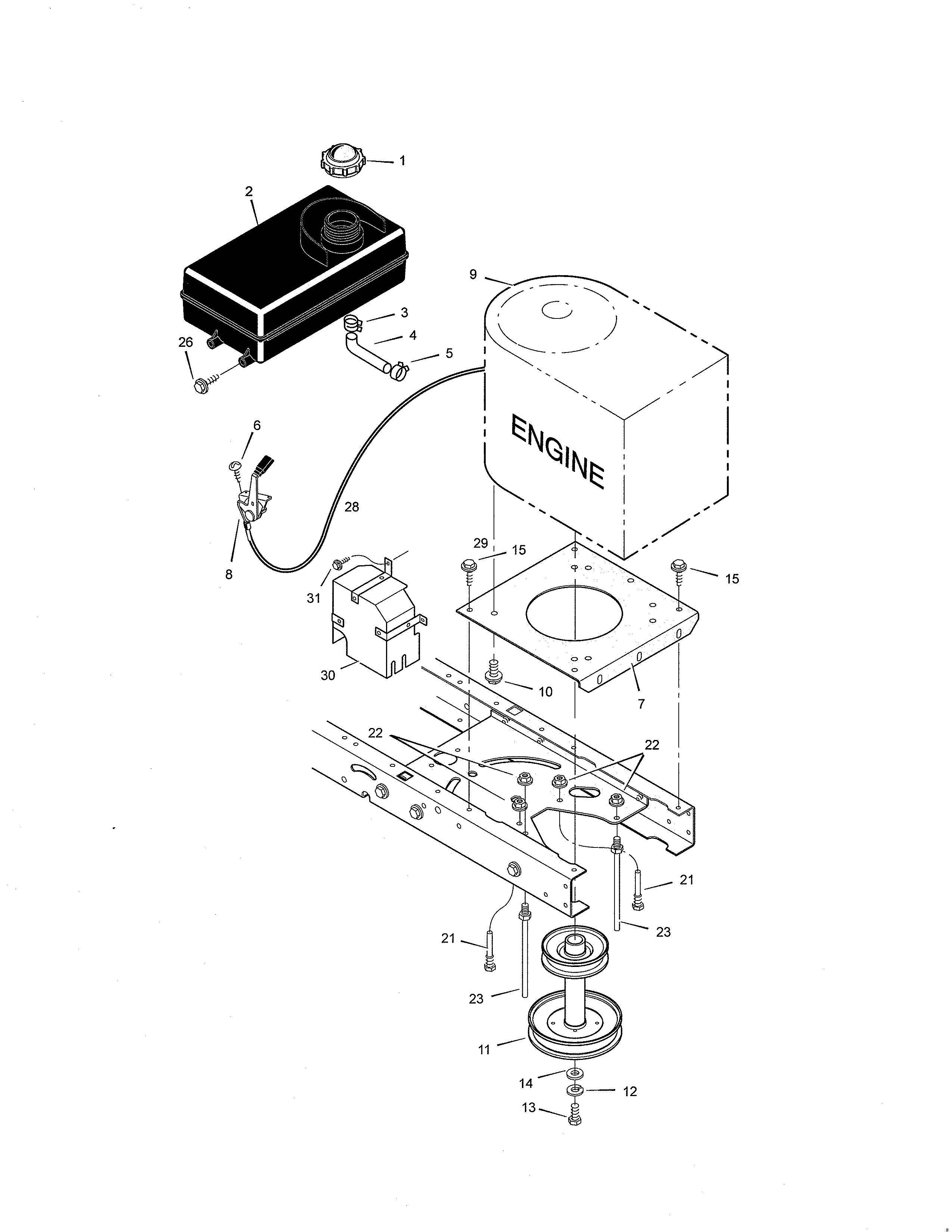 Murray 425003X8A engine mount diagram