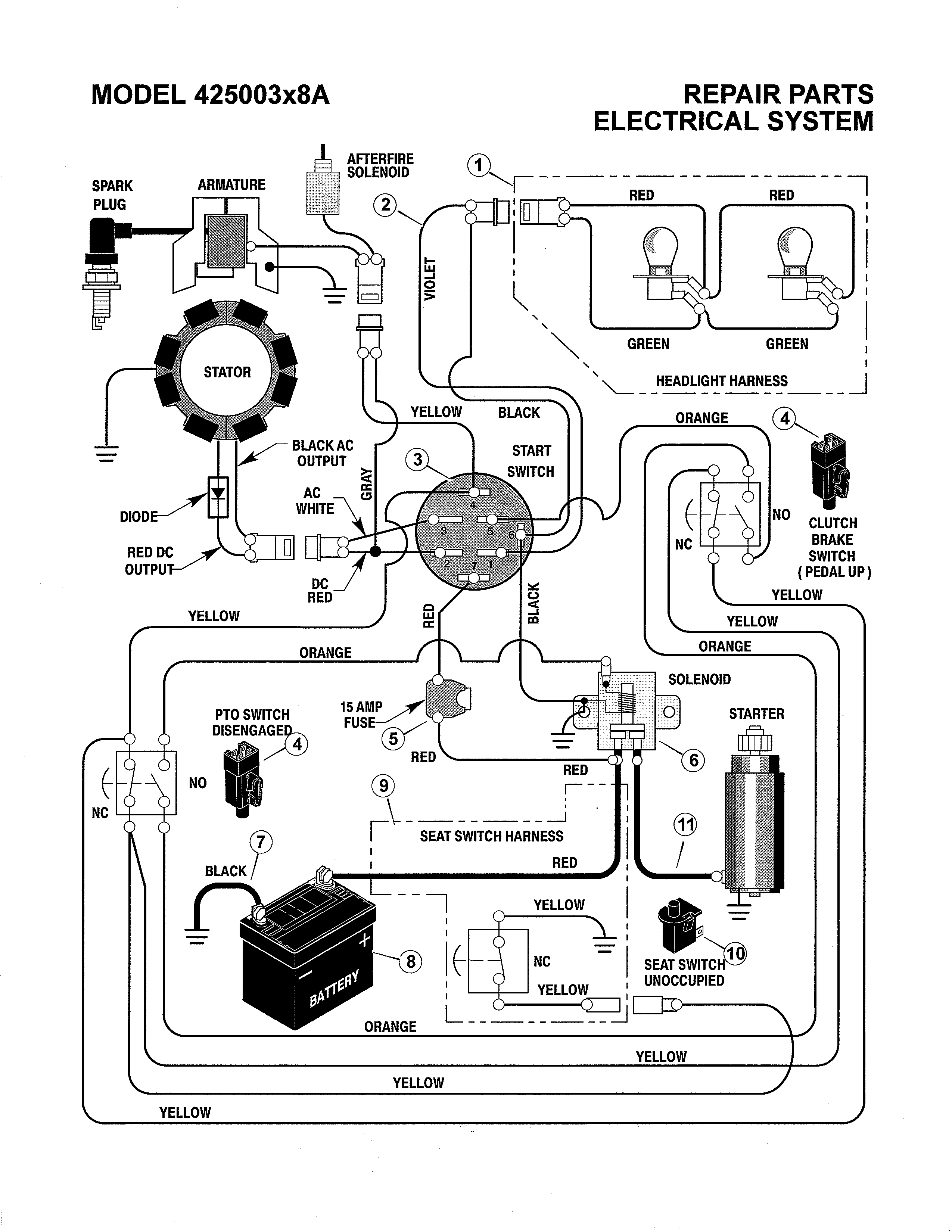 Murray 425003X8A electrical system diagram
