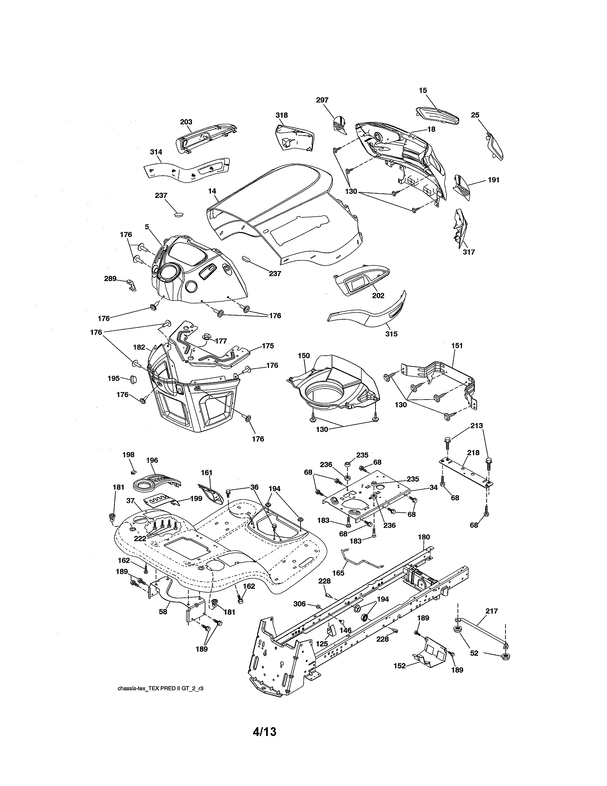 Craftsman 917250250 chassis & enclosures diagram