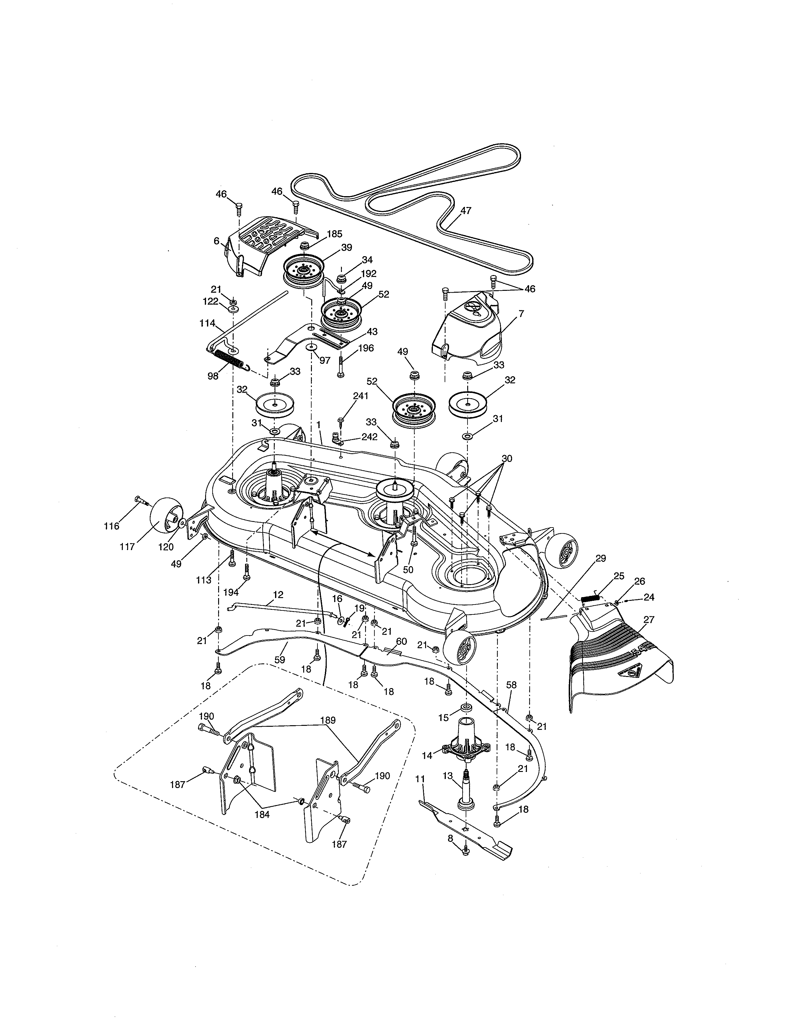 Craftsman 917250250 mower deck diagram