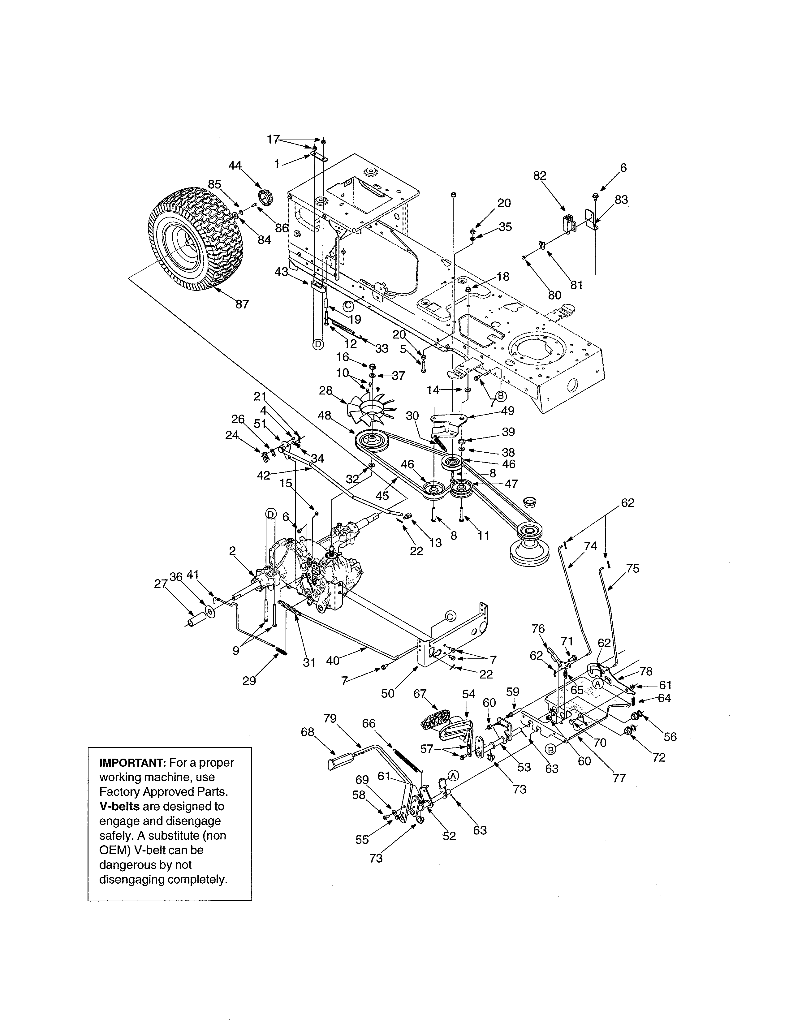 MTD 13AX611G705 drive diagram