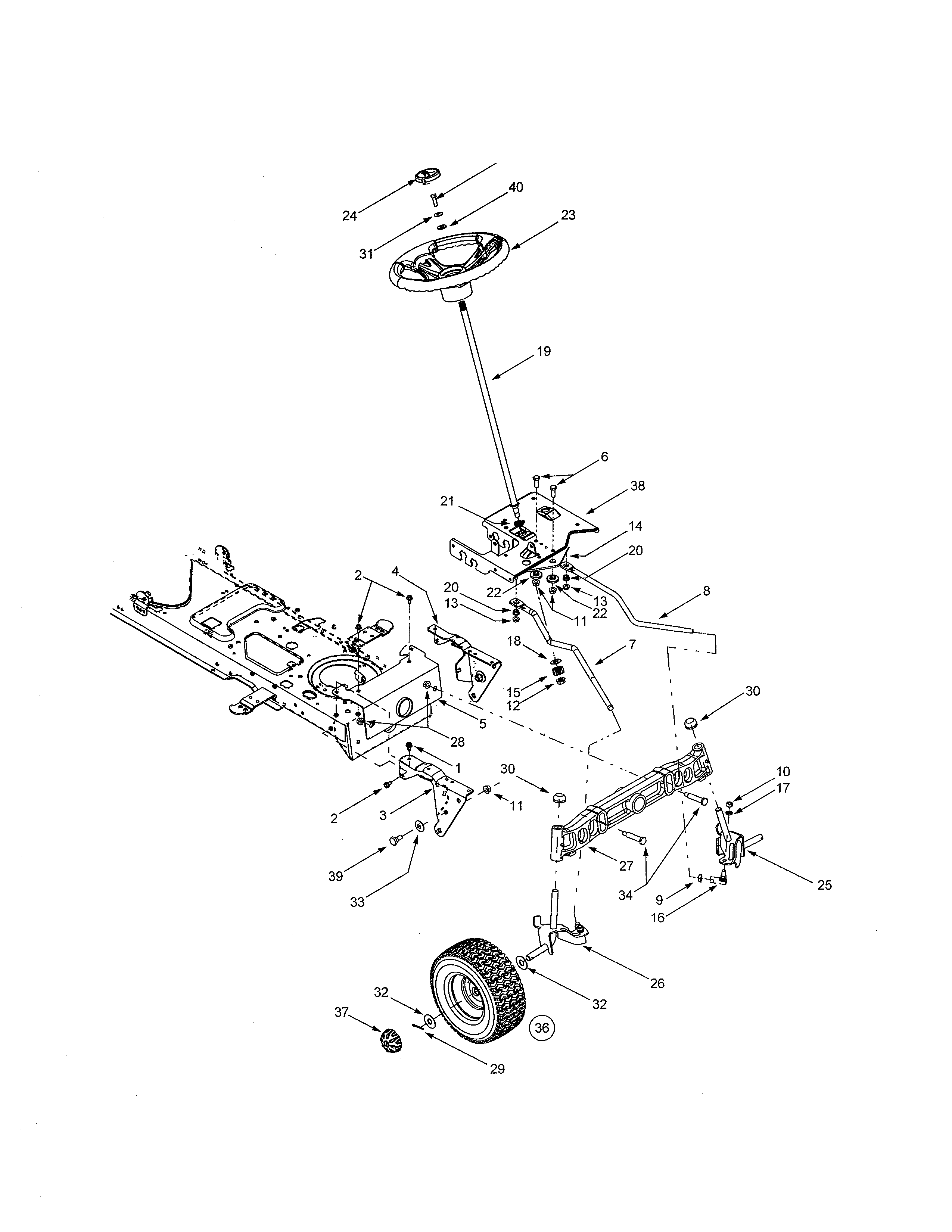 Yard-Man 13AT604G701 steering diagram
