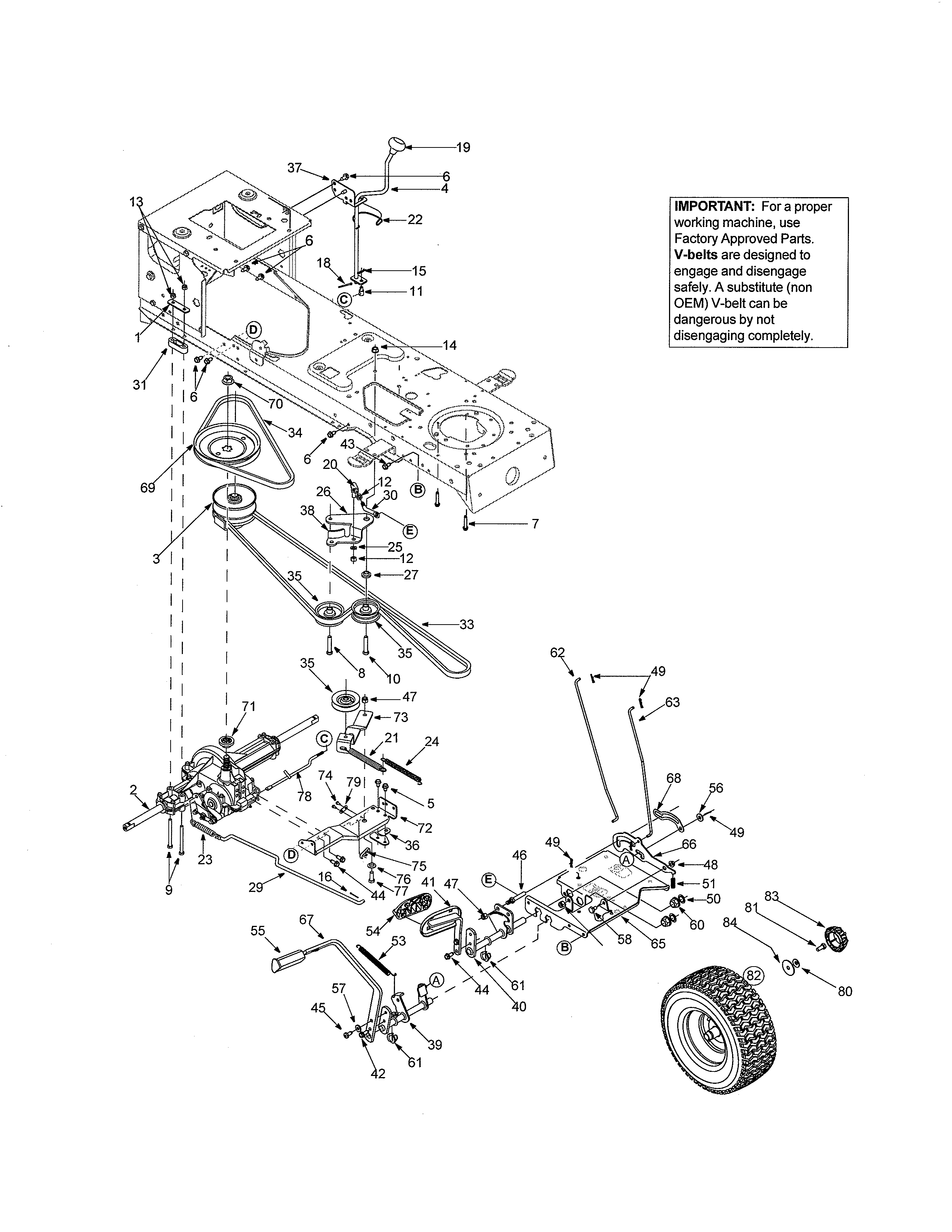 Yard-Man 13AT604G701 drive diagram