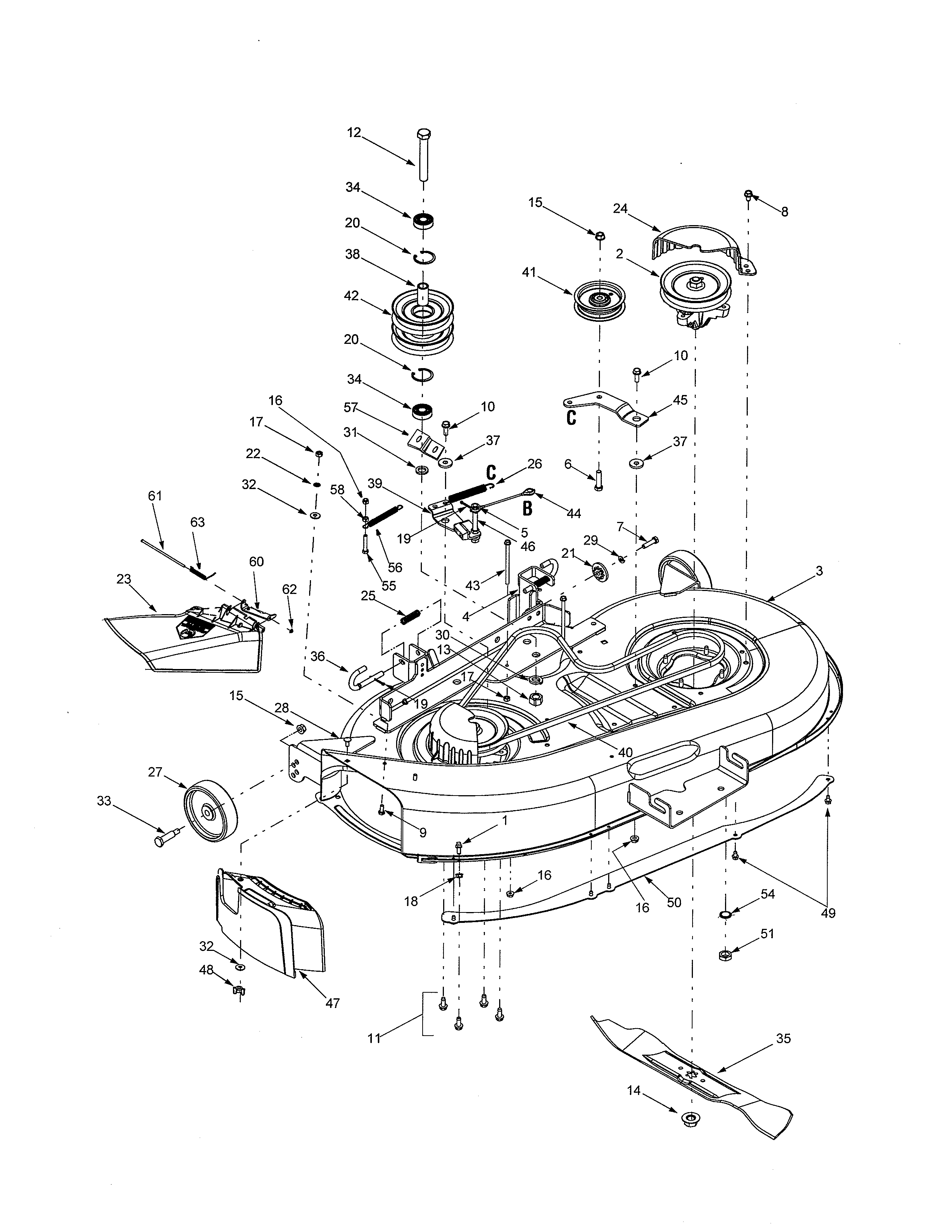 Yard-Man 13AT604G701 deck diagram