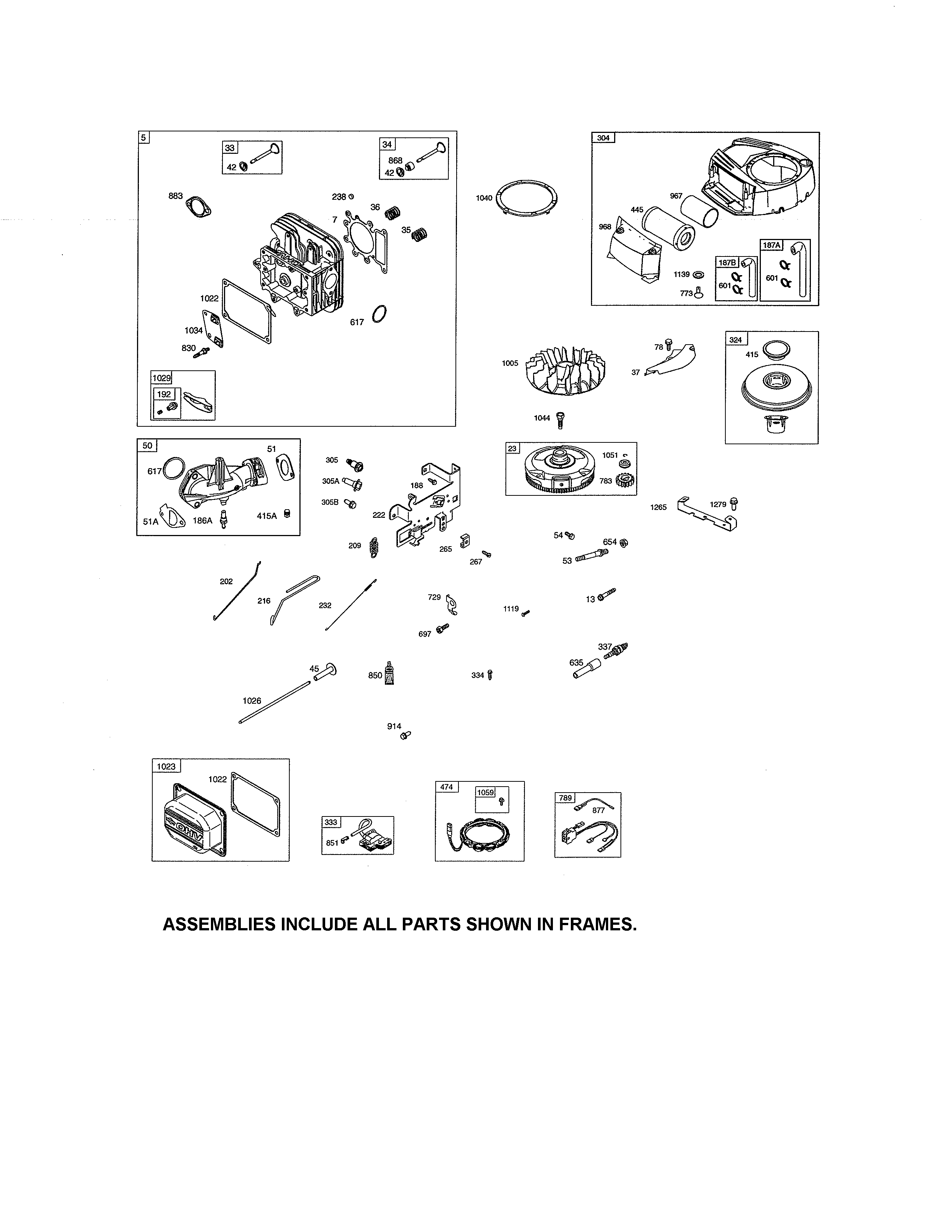 Craftsman 917254310 head cylinder/motor housing/alternator diagram