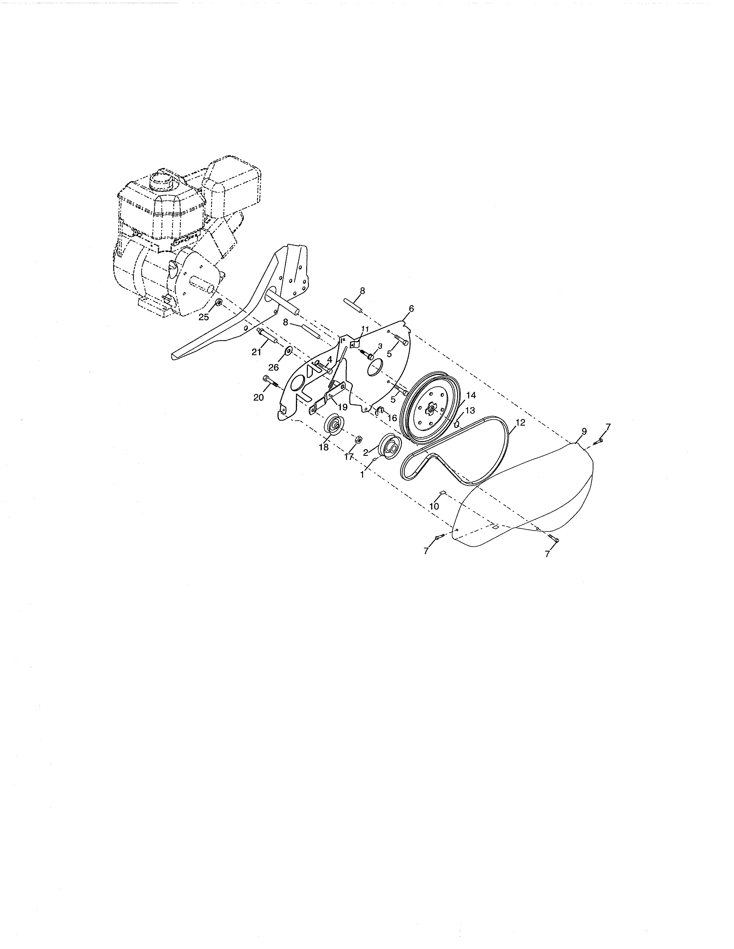 Craftsman 917297016 belt guard & pulley diagram