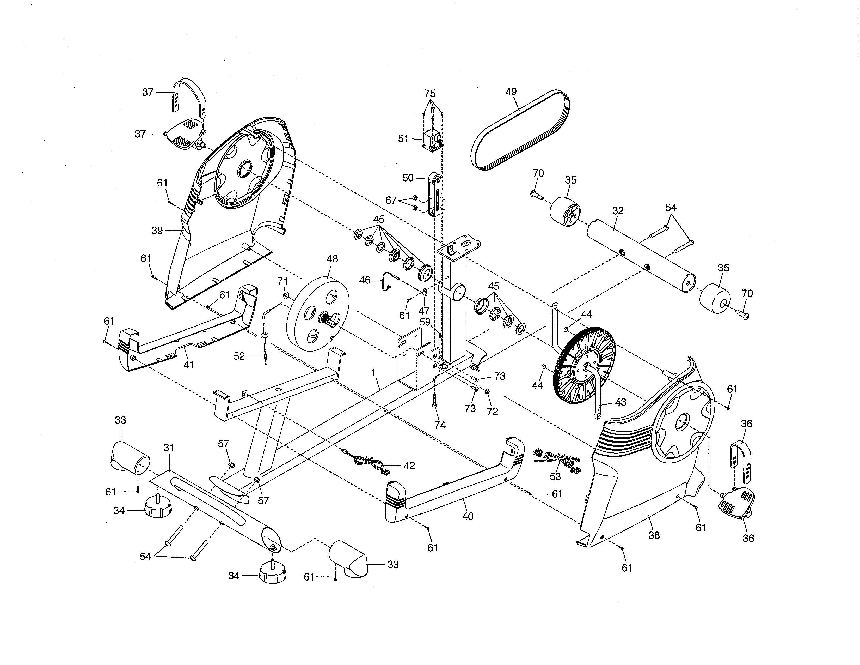 Proform 831219523 frame/resistance mechanism diagram
