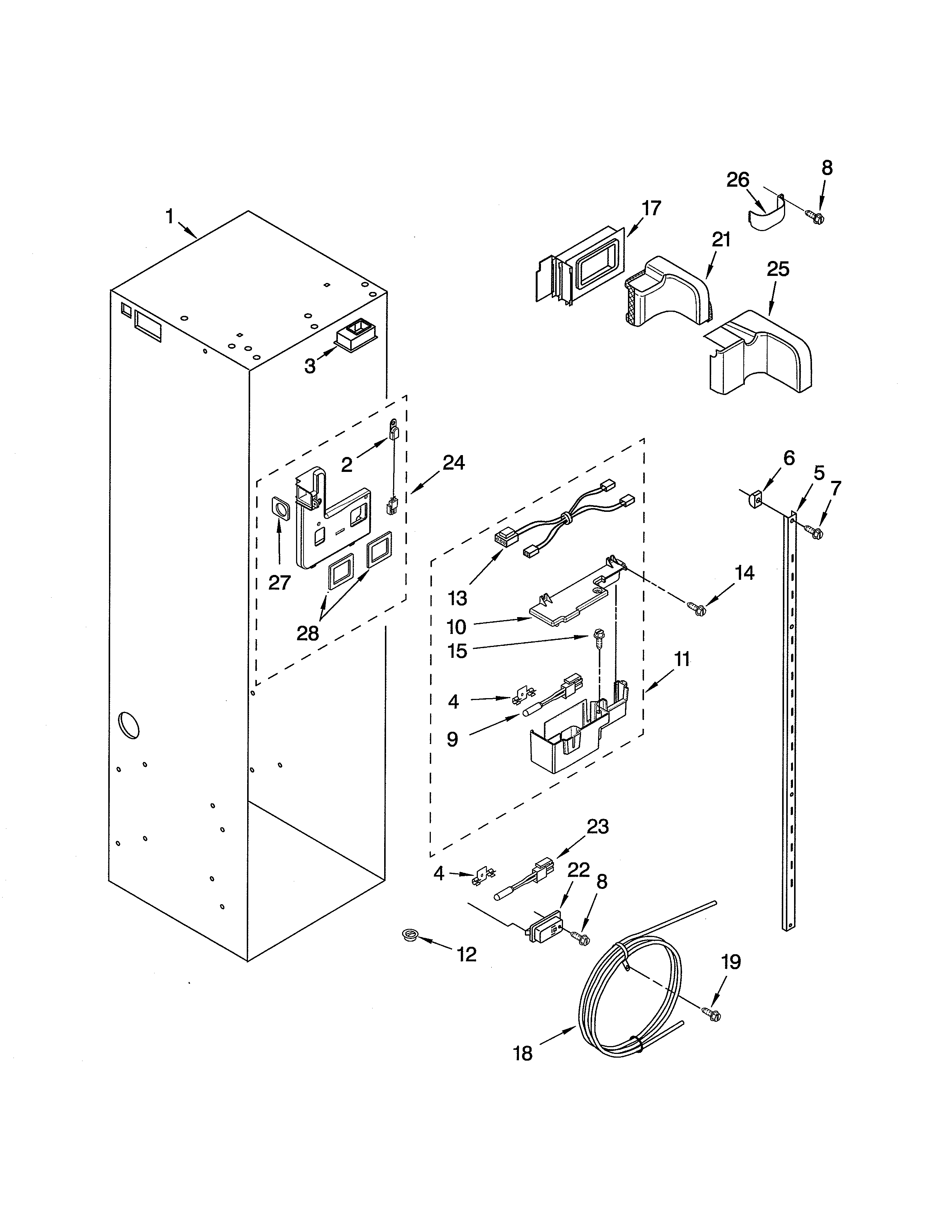 KitchenAid KSSO42QMB01 refrigerator liner diagram