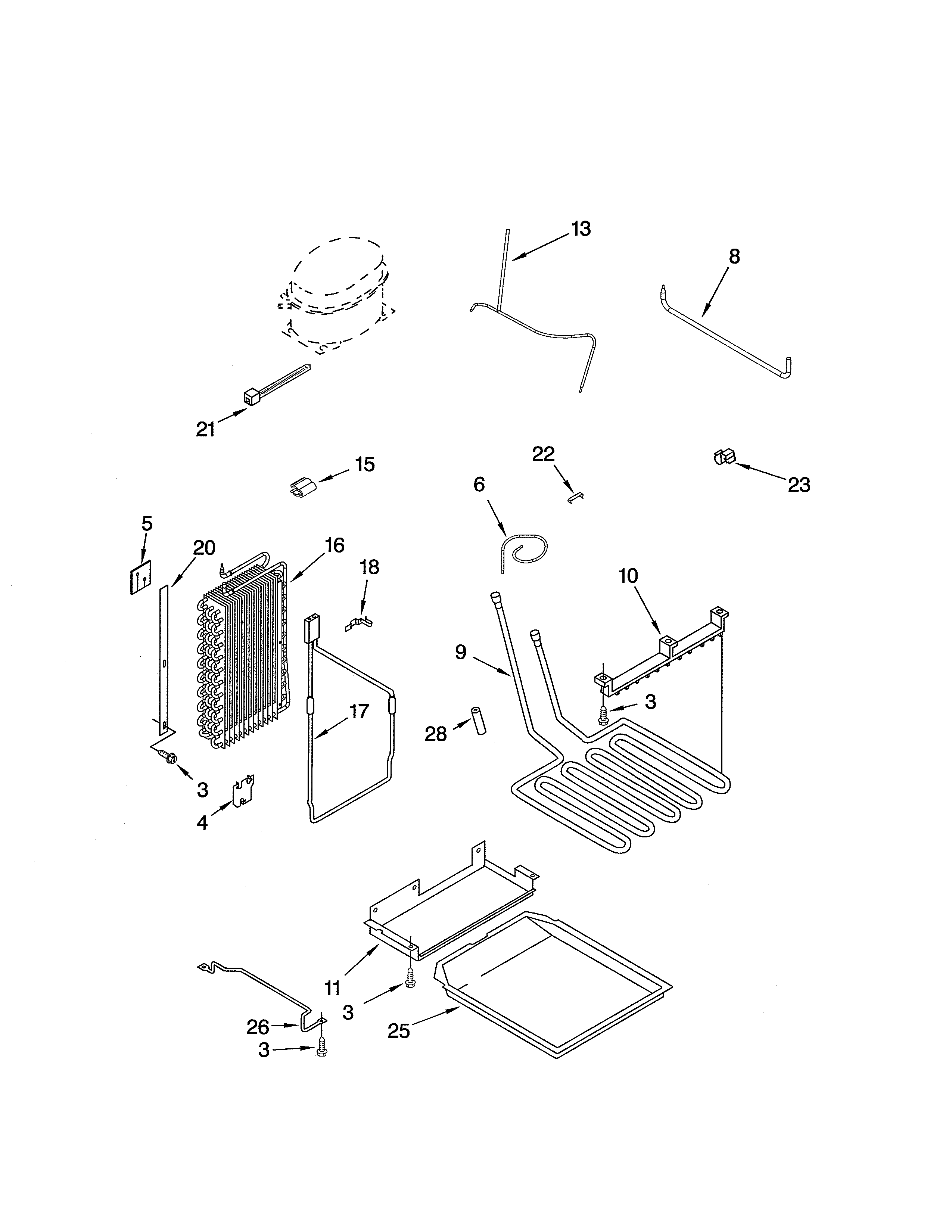 KitchenAid KSSO42QMB01 lower unit/tube diagram