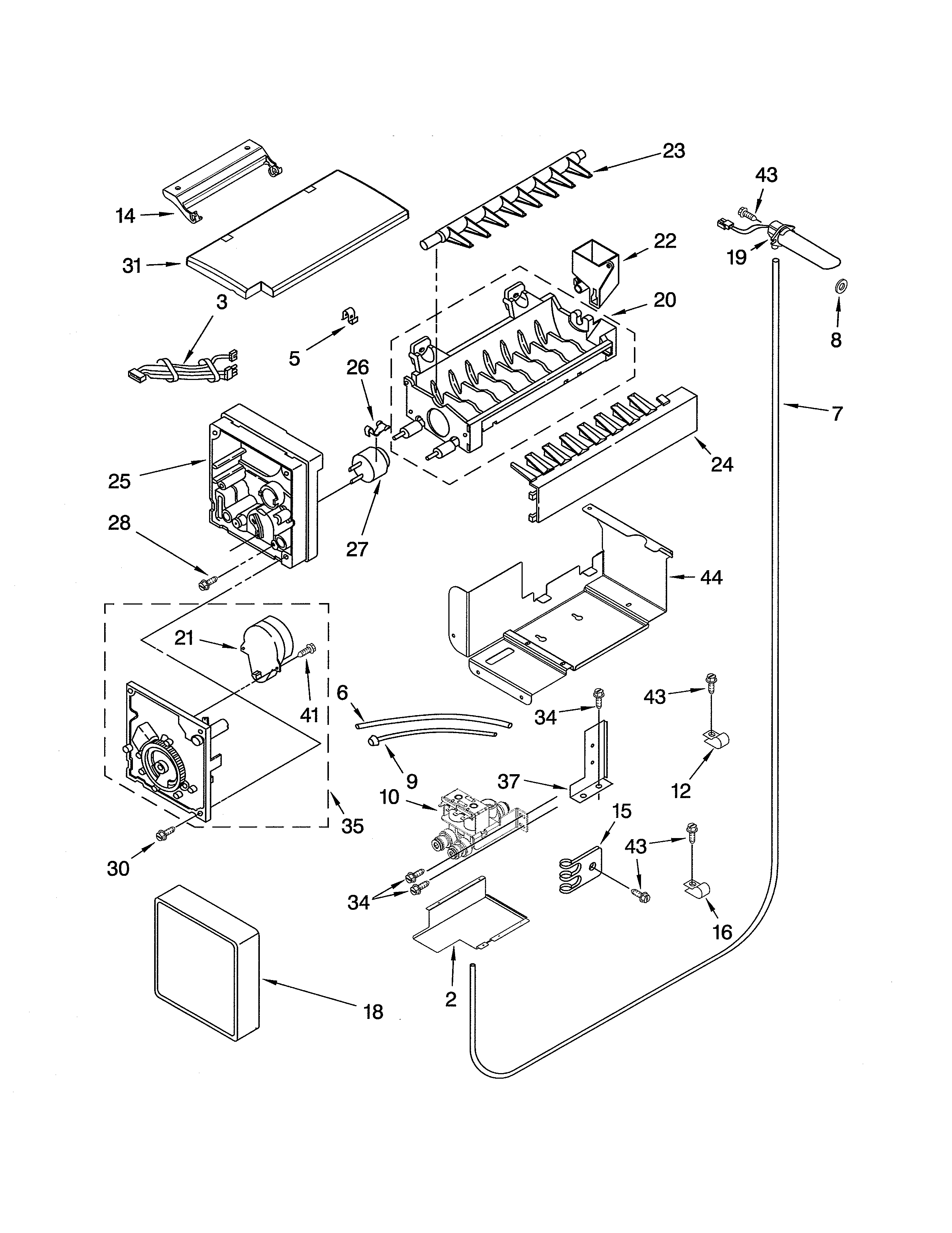KitchenAid KSSO42QMB01 icemaker diagram