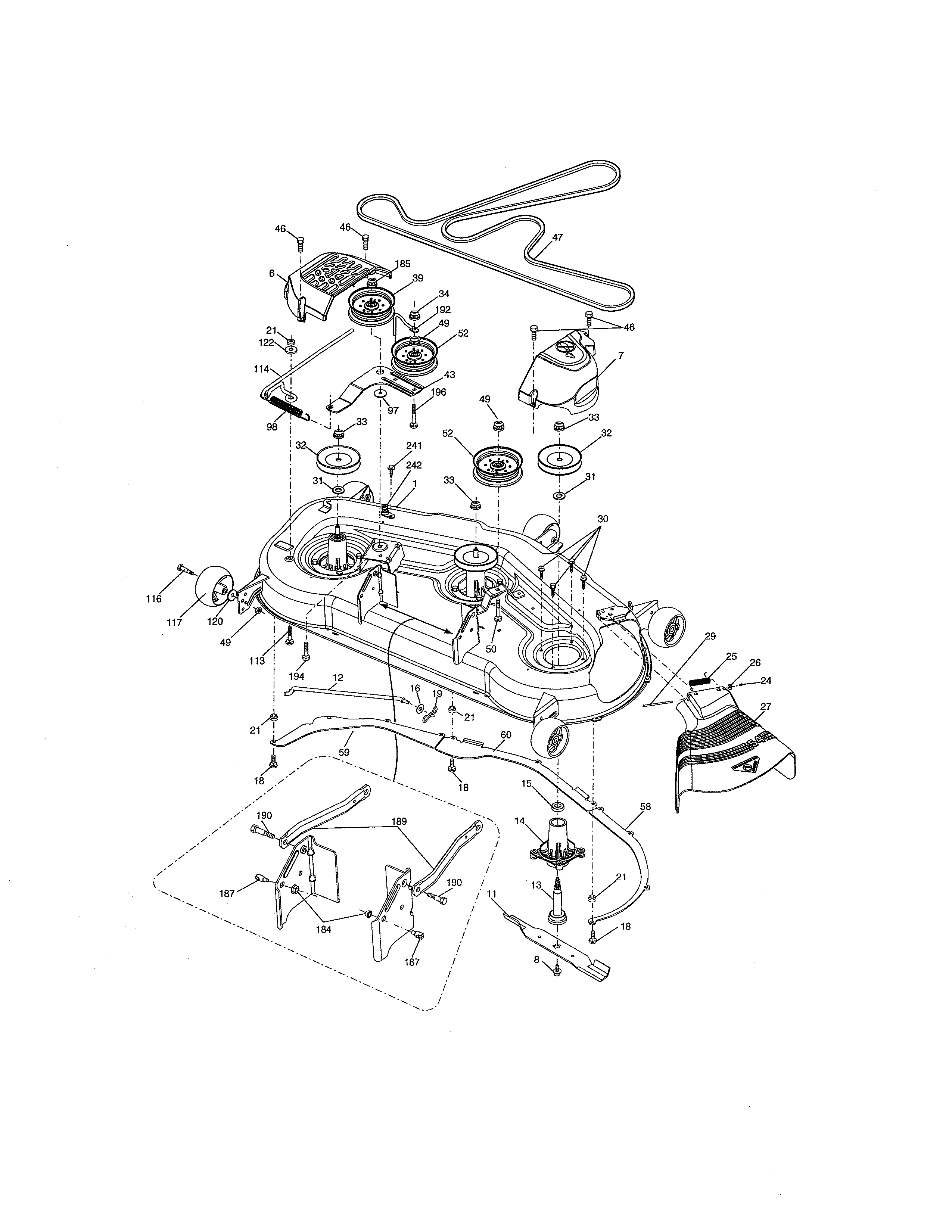 Craftsman 917289740 mower deck diagram