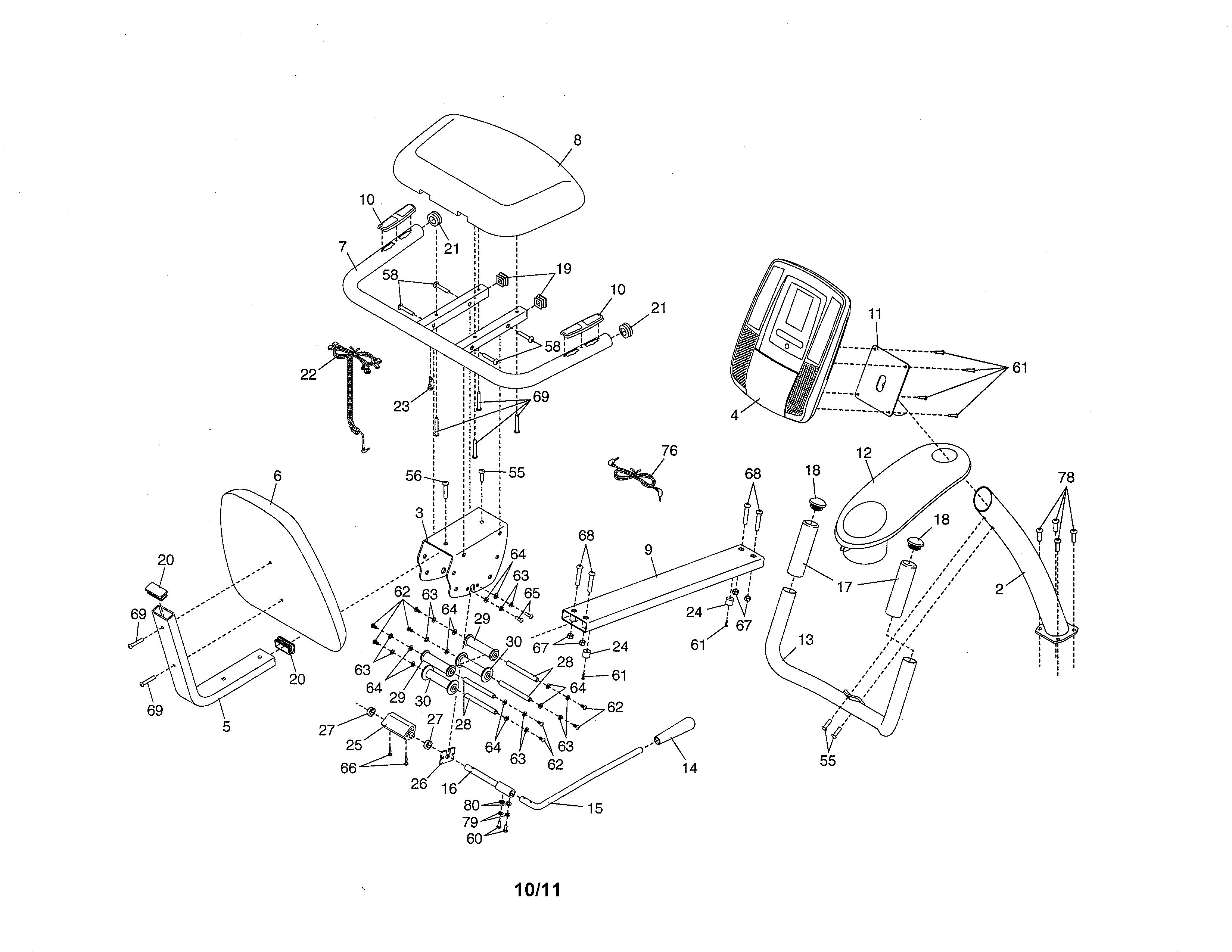 Proform 831219522 console/seat diagram