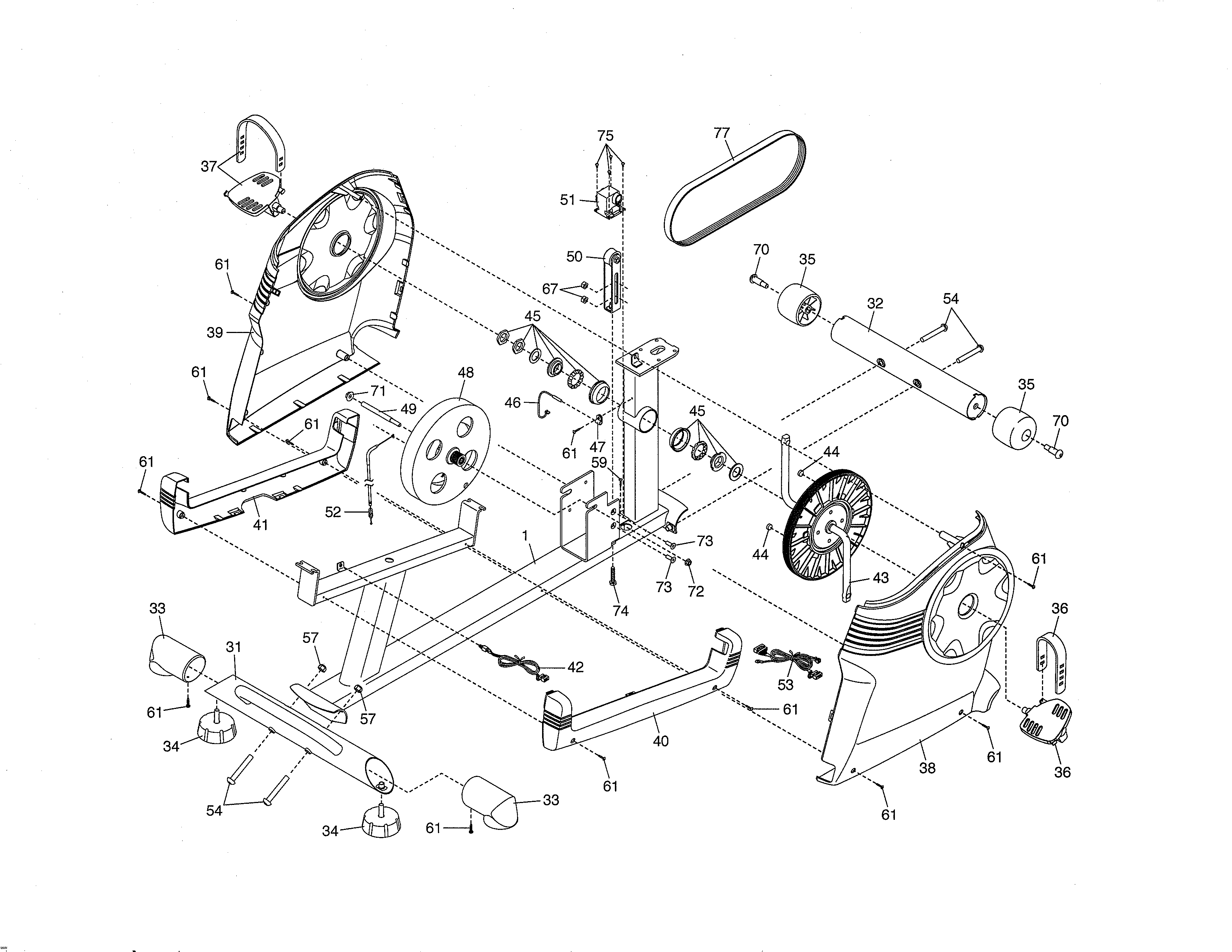 Proform 831219522 frame/resistance mechanism diagram