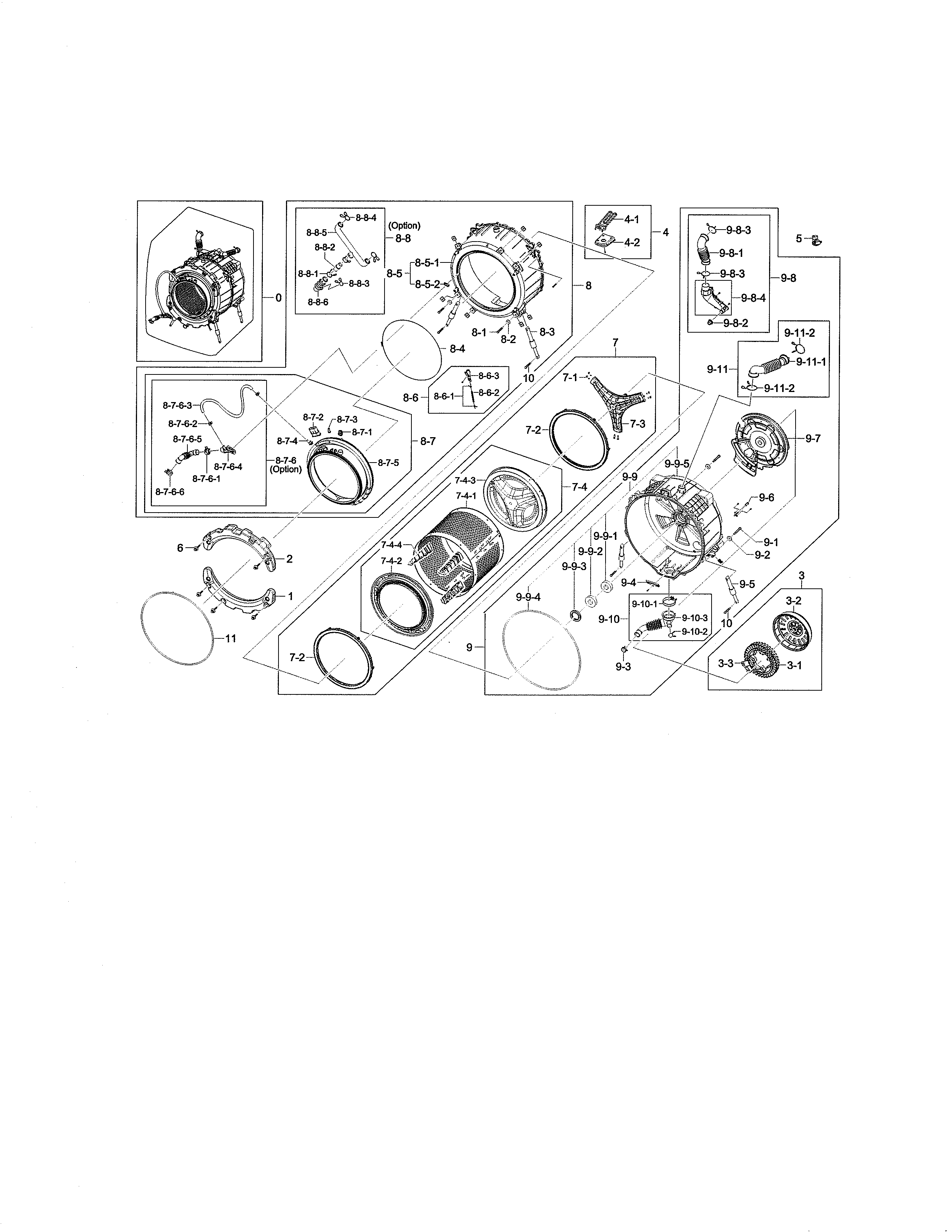Samsung WF461ABP/XAA-01 tub & drum diagram