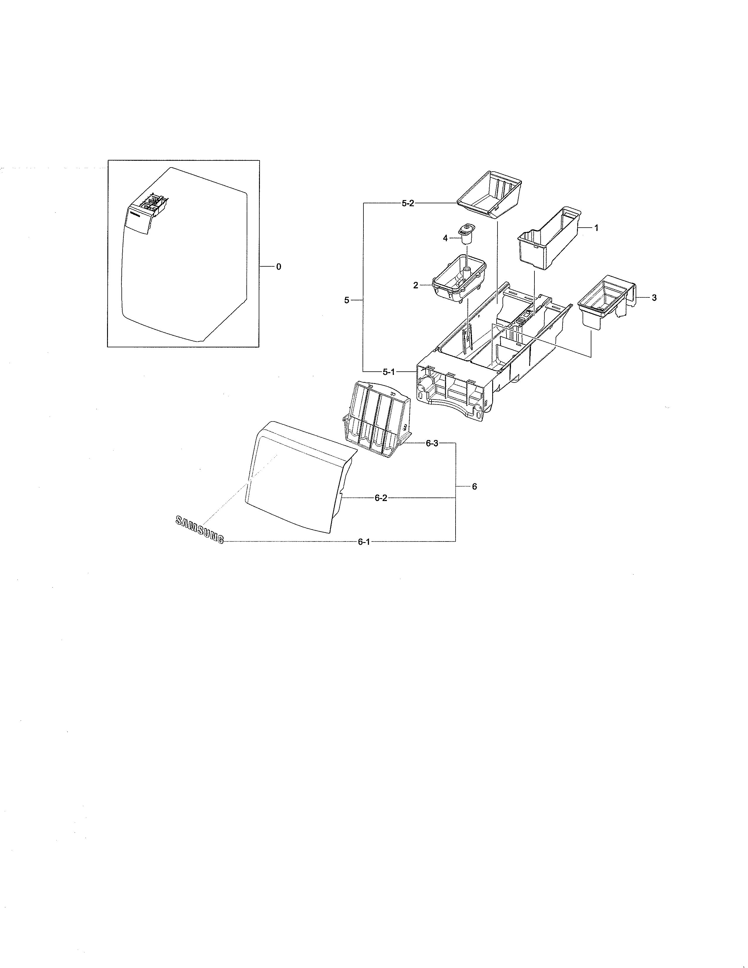 Samsung WF461ABP/XAA-01 drawer diagram