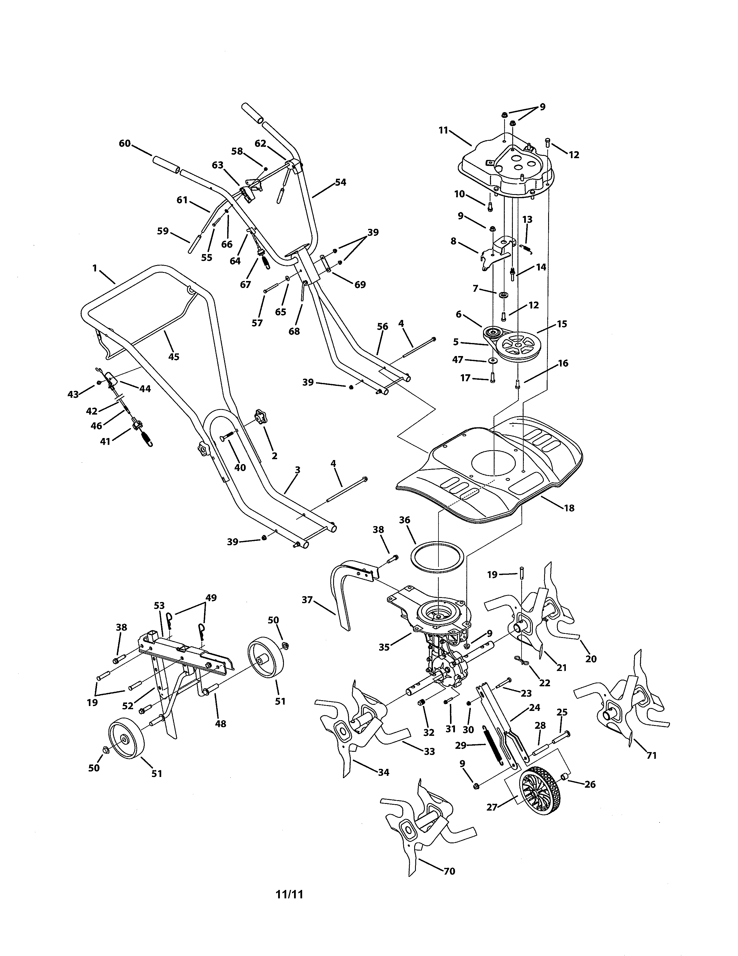 Yard Machines 21A-24MK020 tiller diagram