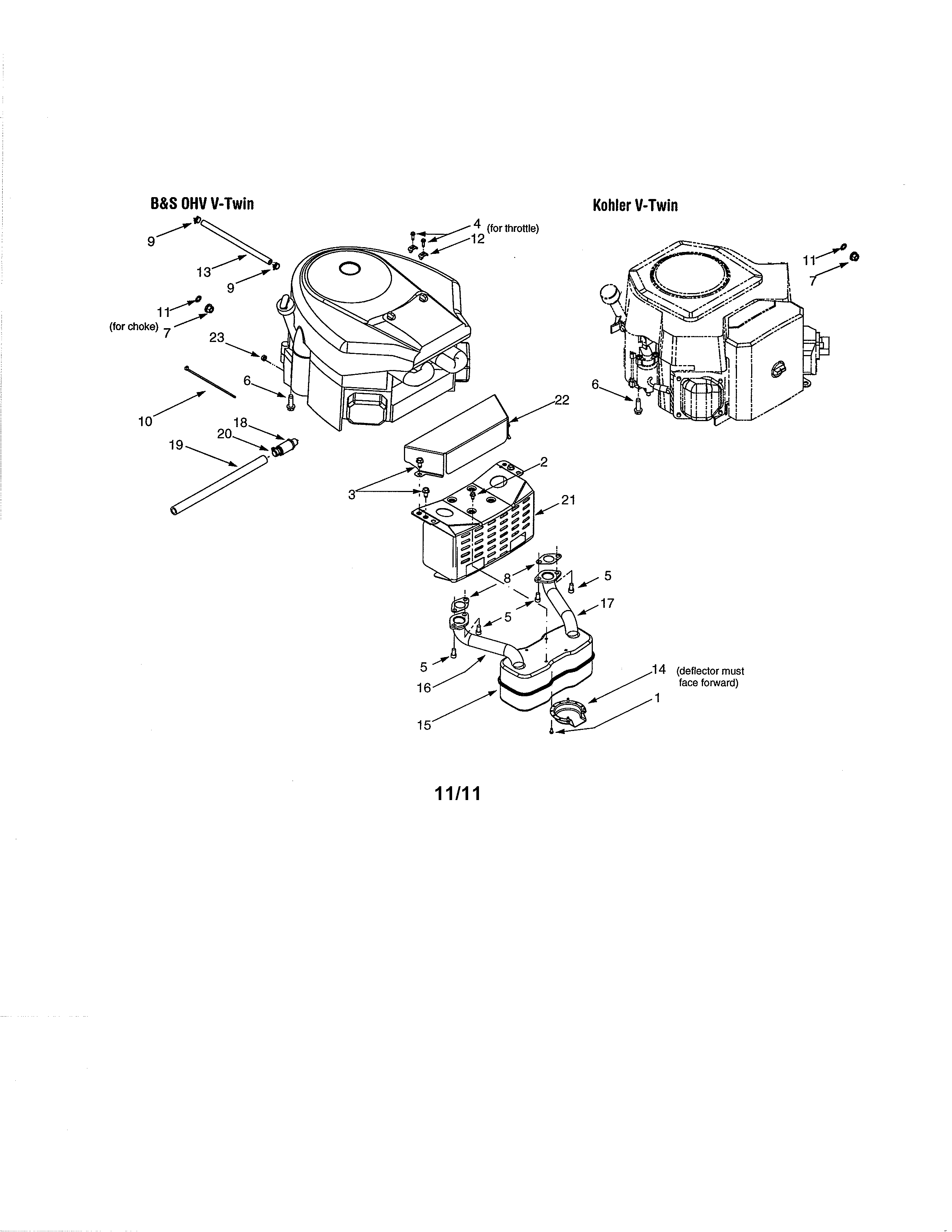 Yard-Man 13AU615P755 muffler/engine diagram