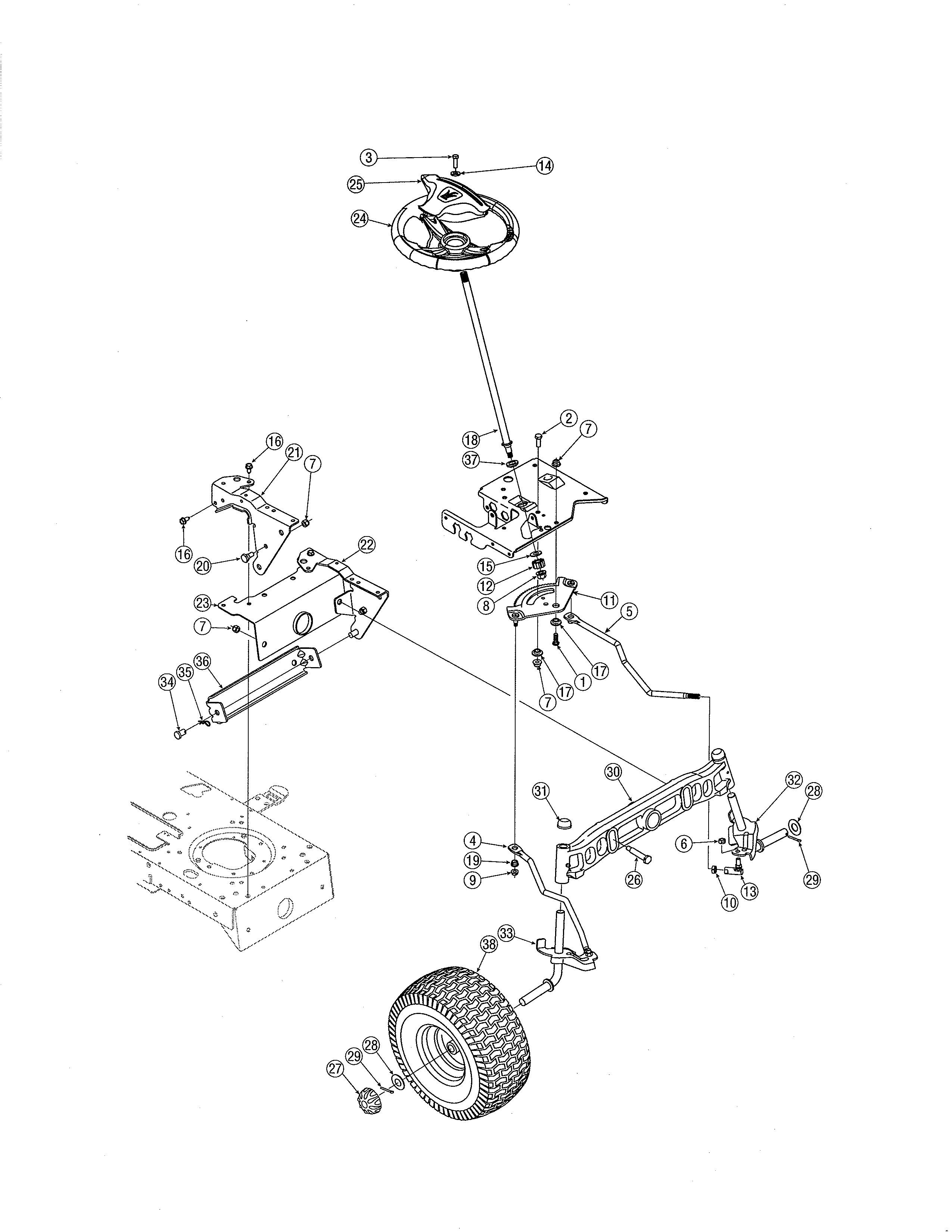 Yard-Man 13AU615P755 steering diagram