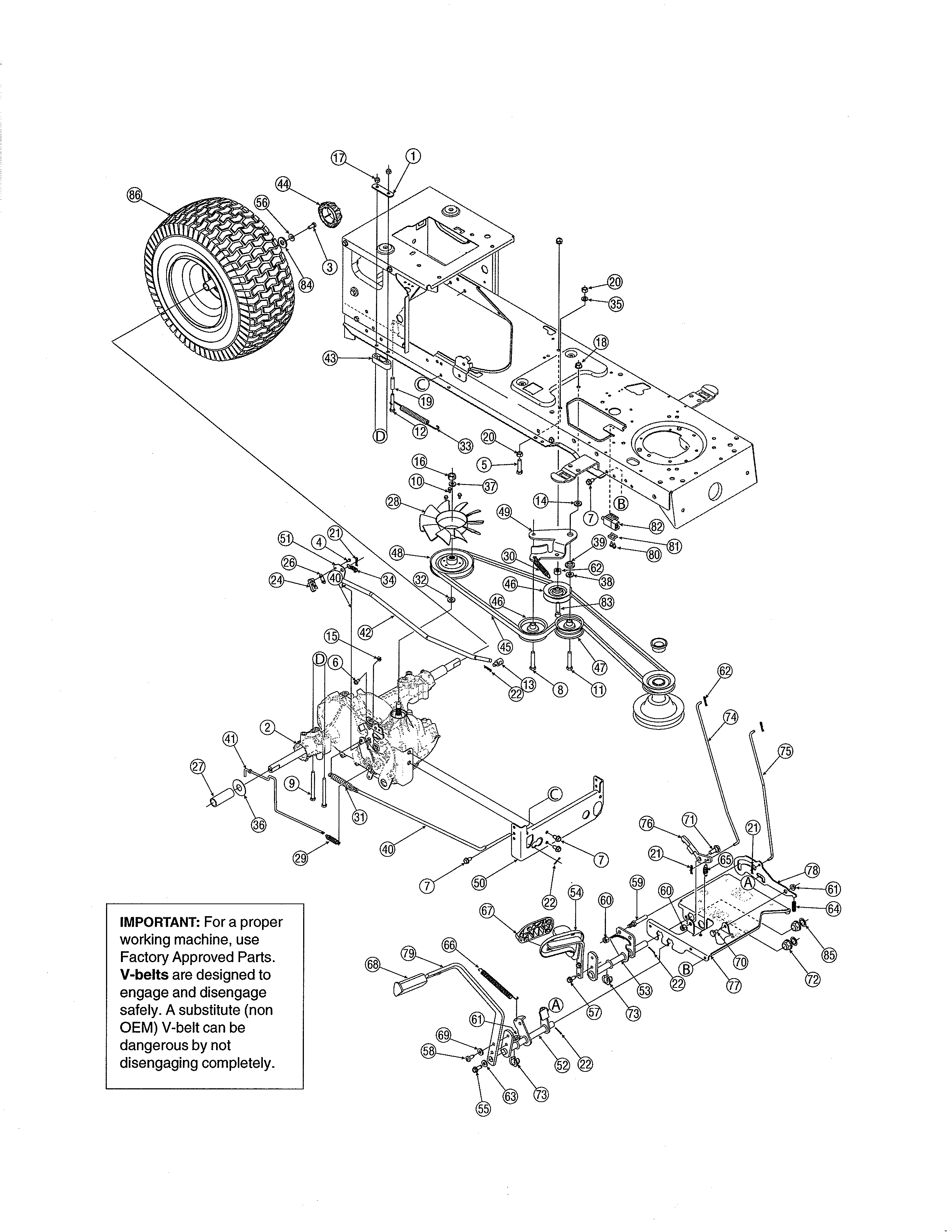 Yard-Man 13AU615P755 transmission diagram