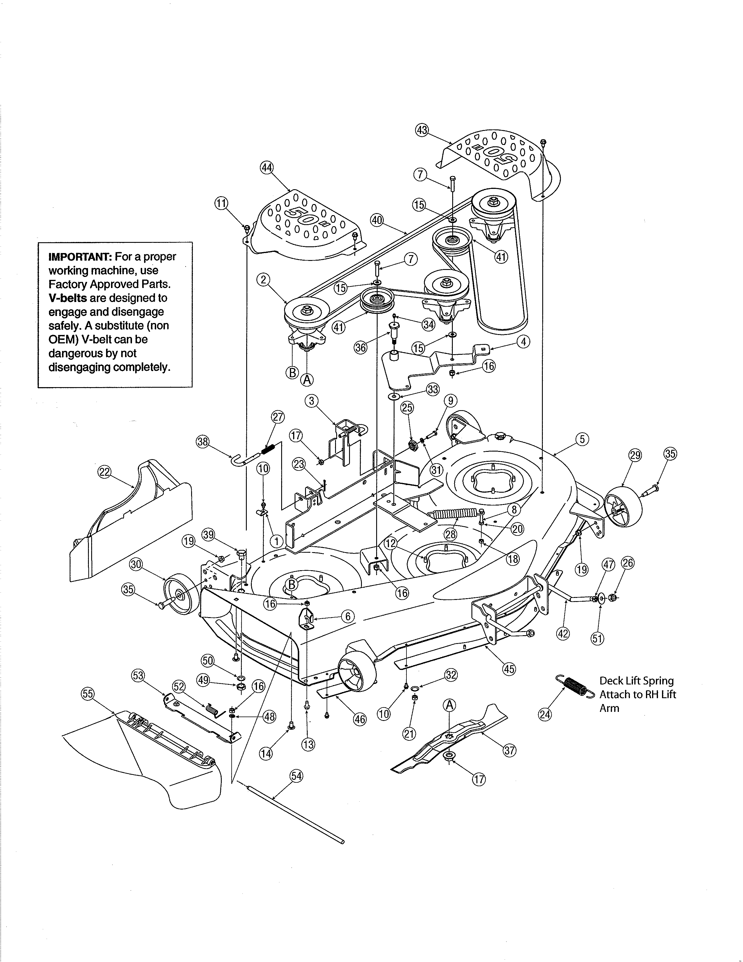 Yard-Man 13AU615P755 deck diagram