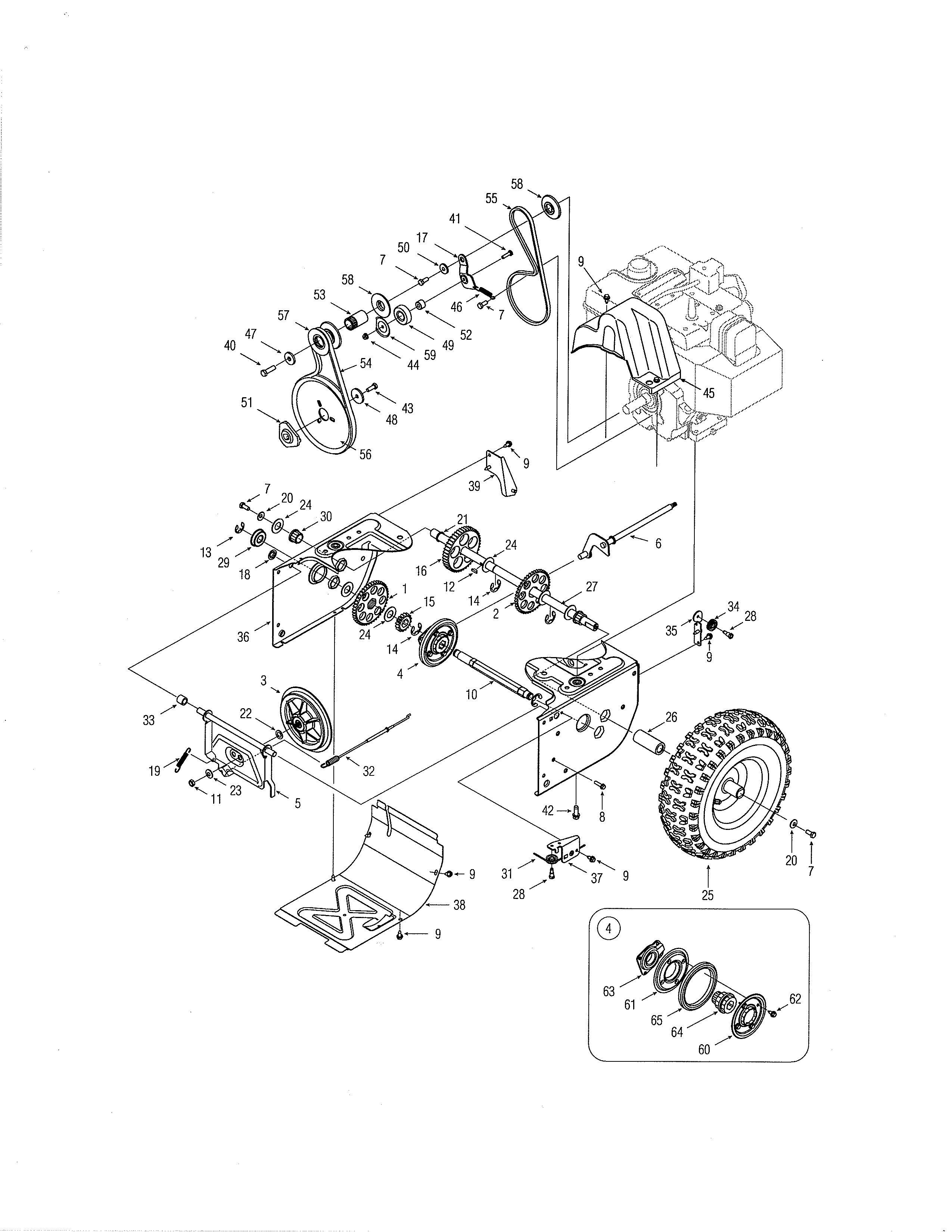 MTD 31AS6LCE700 wheel/gears diagram