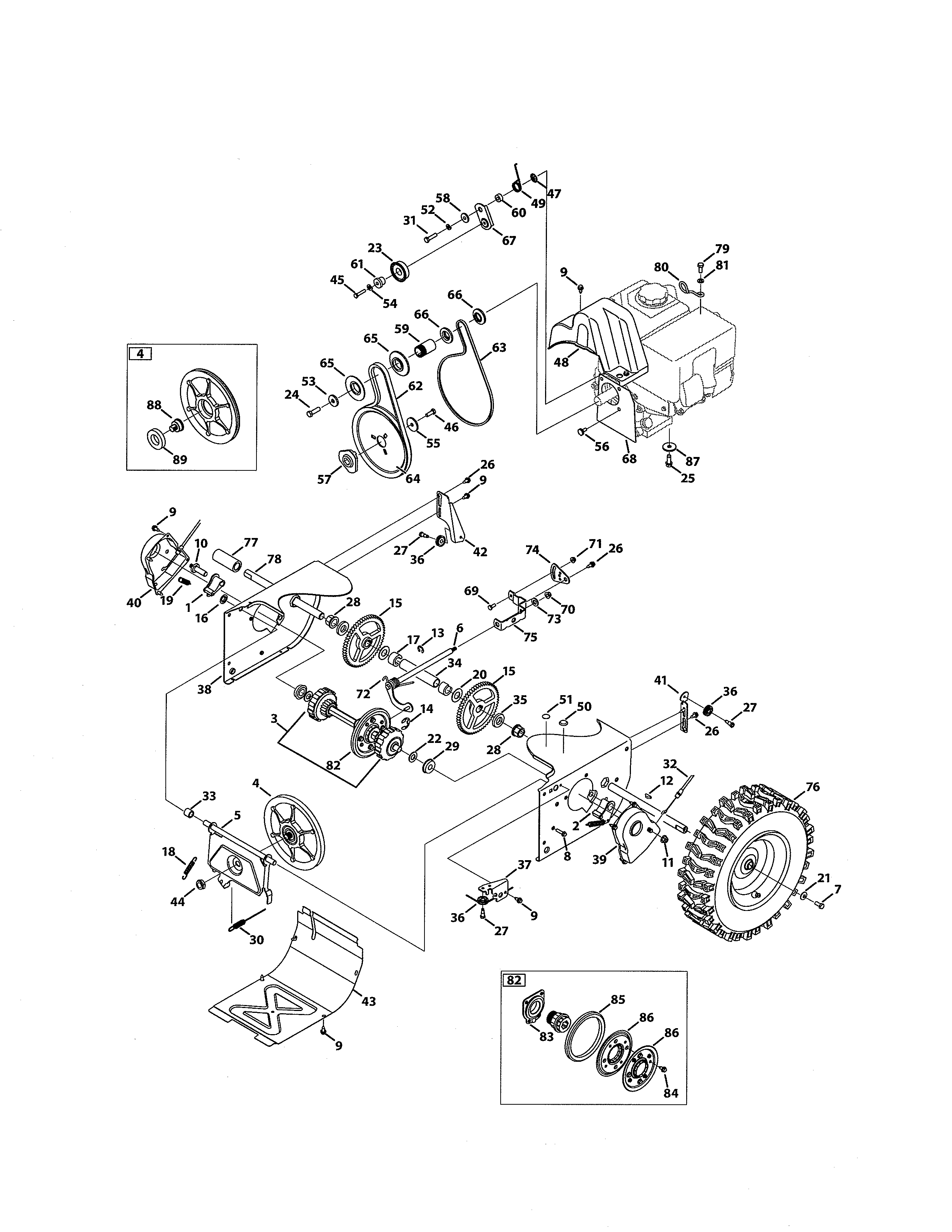 MTD 31AH55LH704 drive system diagram