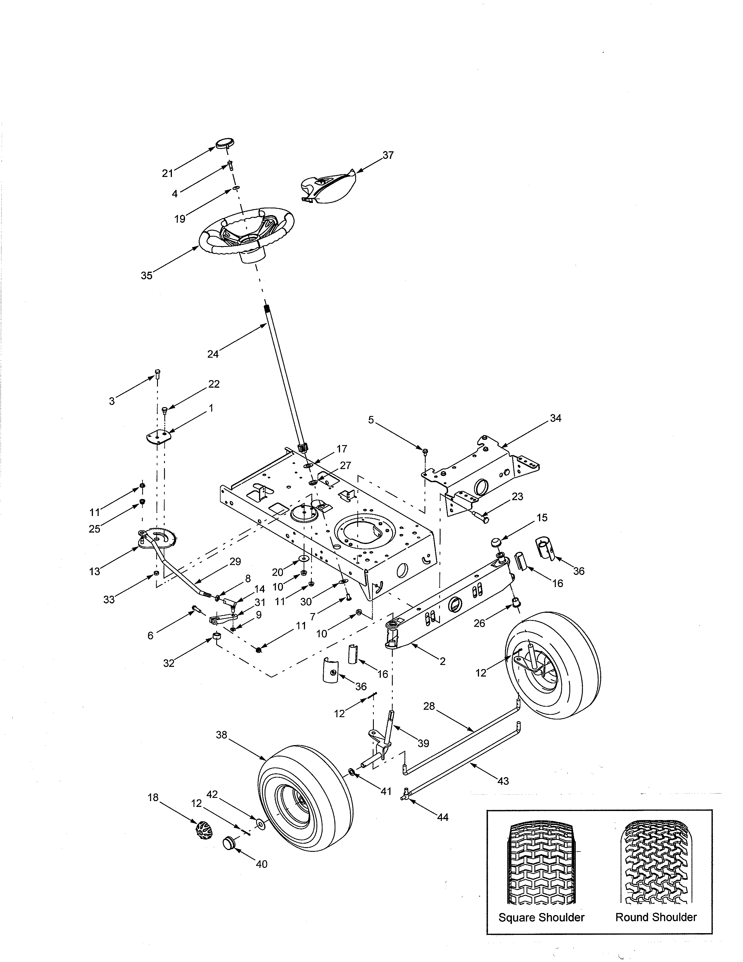MTD 13AF698G722 steering diagram