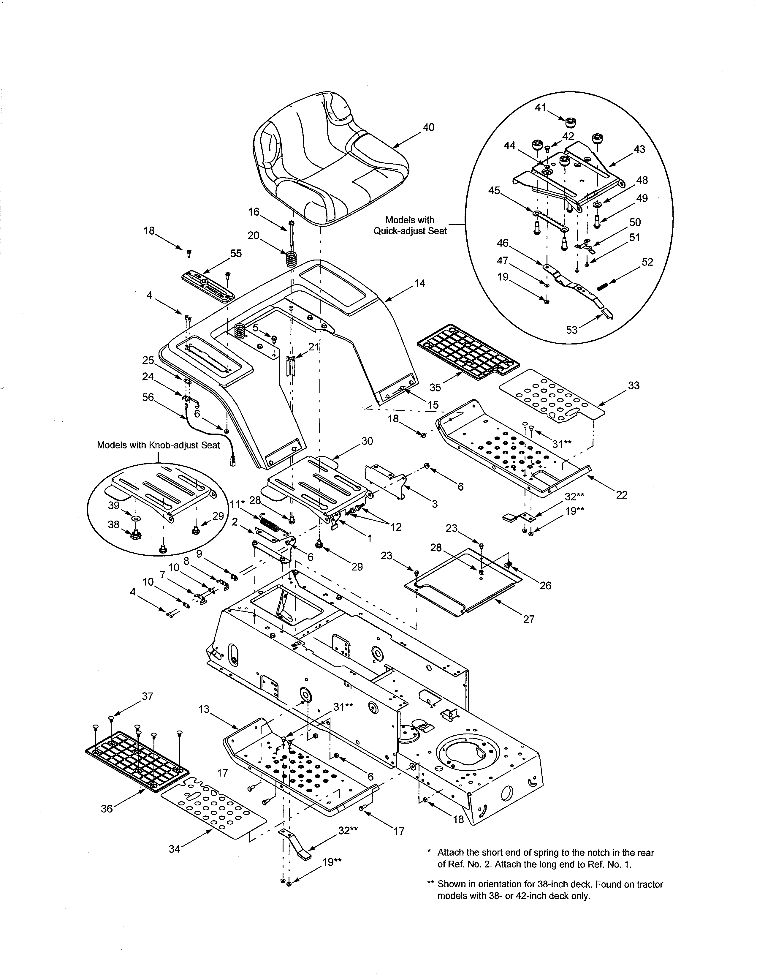 MTD 13AF698G722 seat & fender diagram