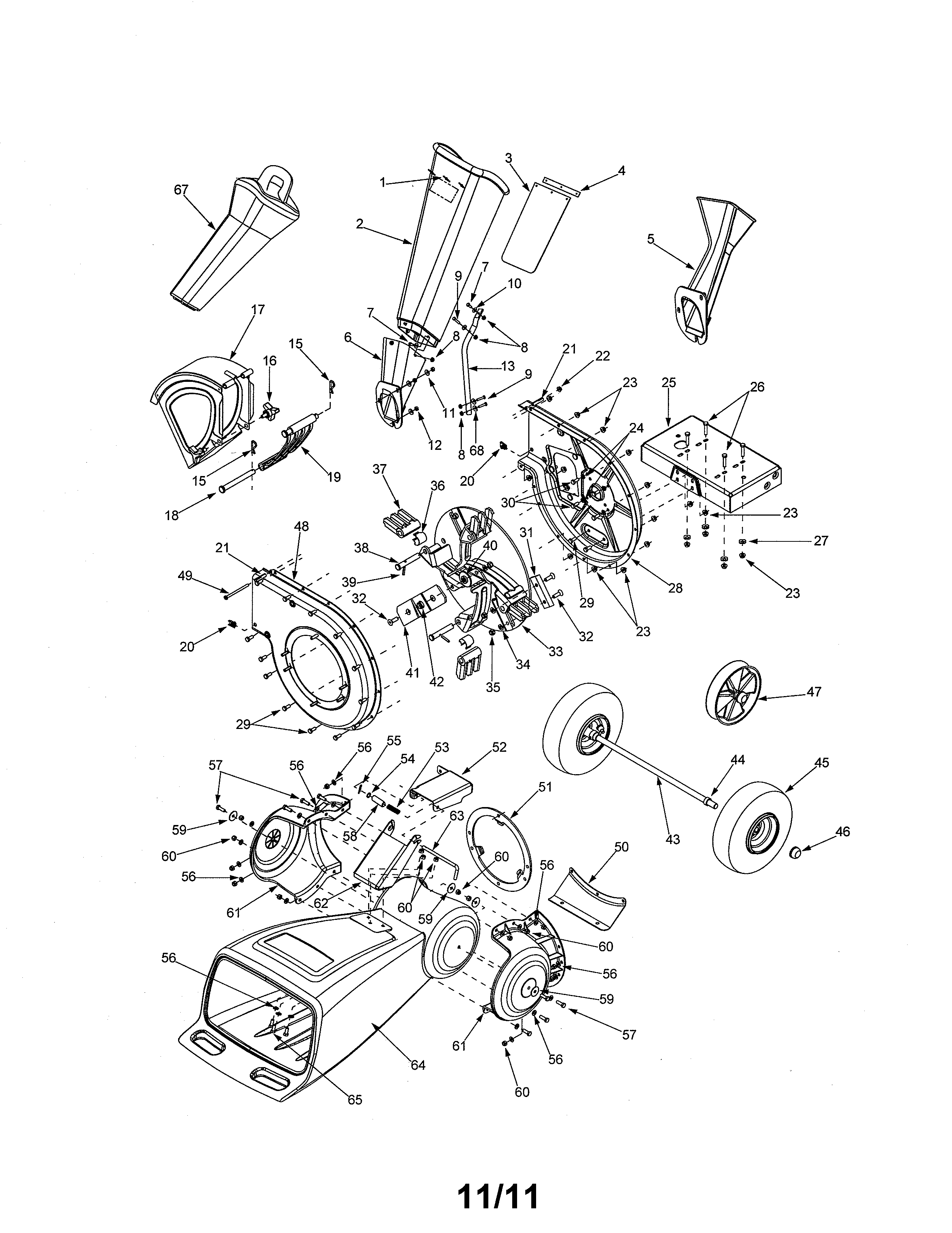 MTD 24A-465A000 chipper shredder diagram
