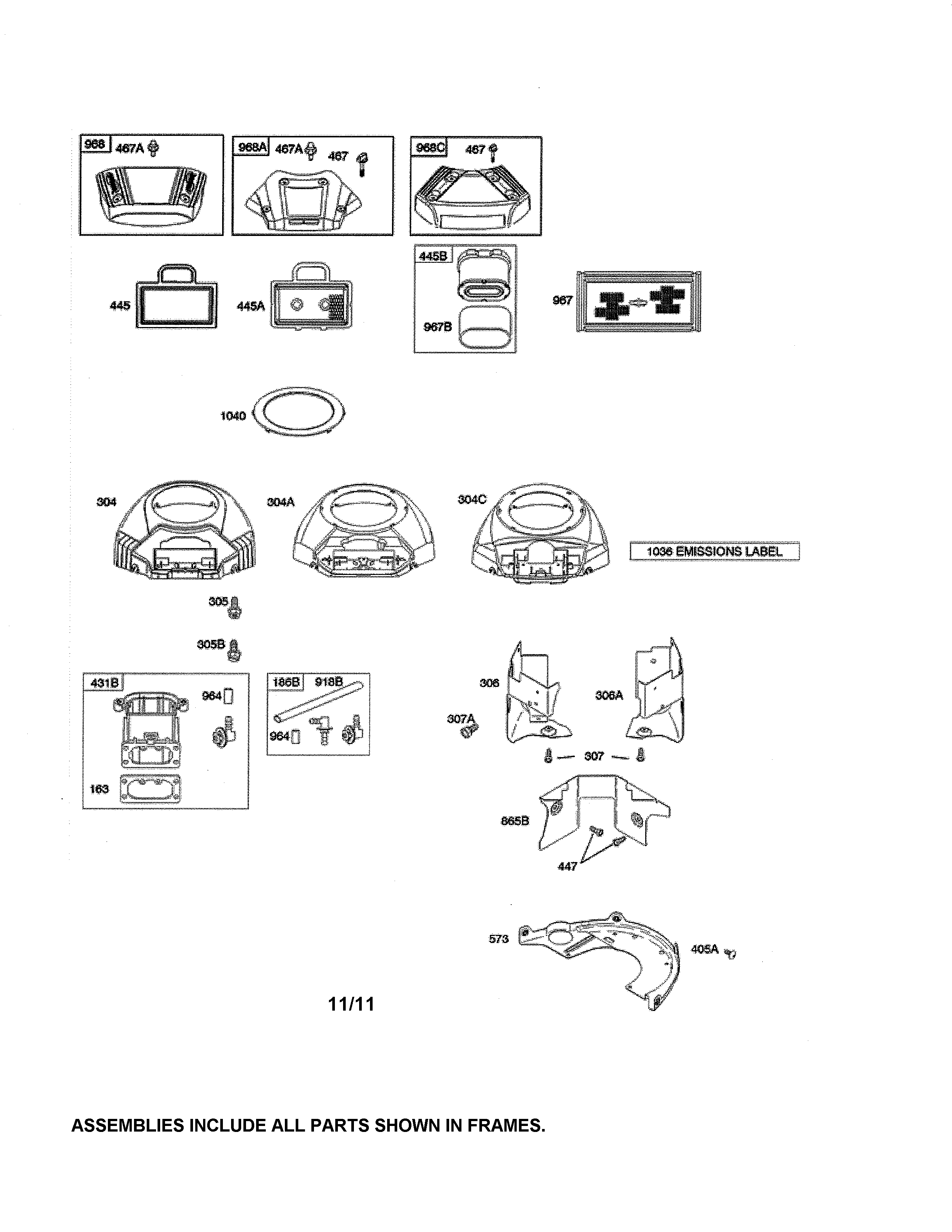 Ariens A23BH46 air cleaner/blower housing diagram