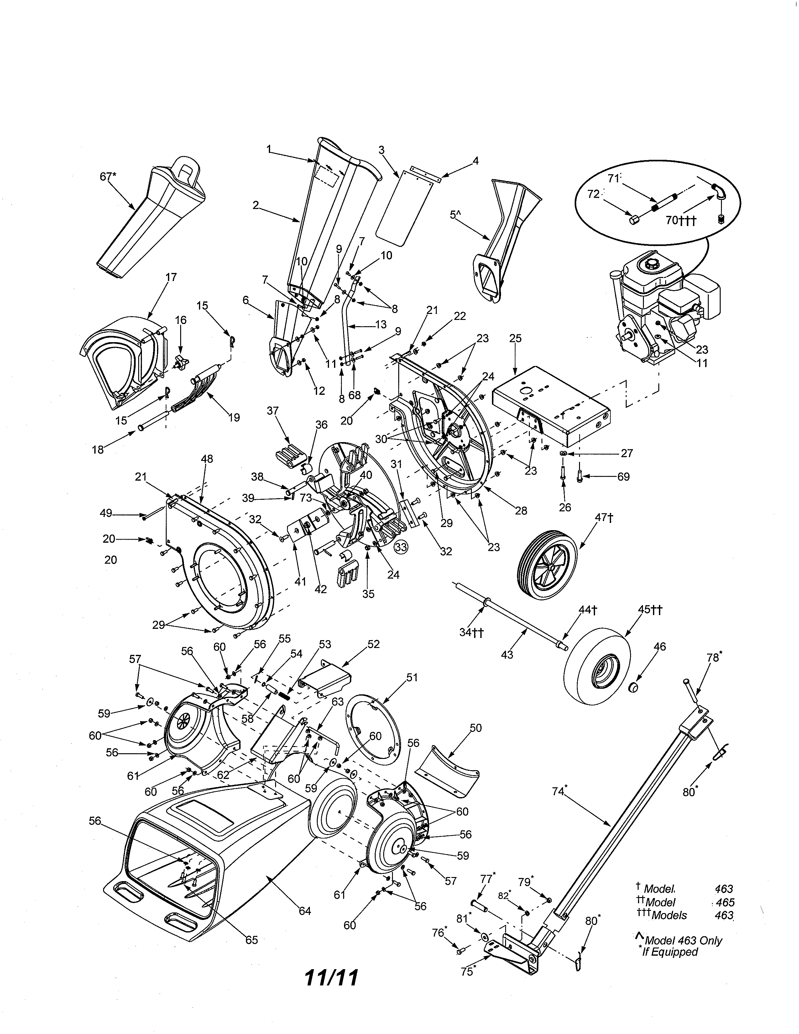 MTD 24A-463A700 chipper shredder diagram