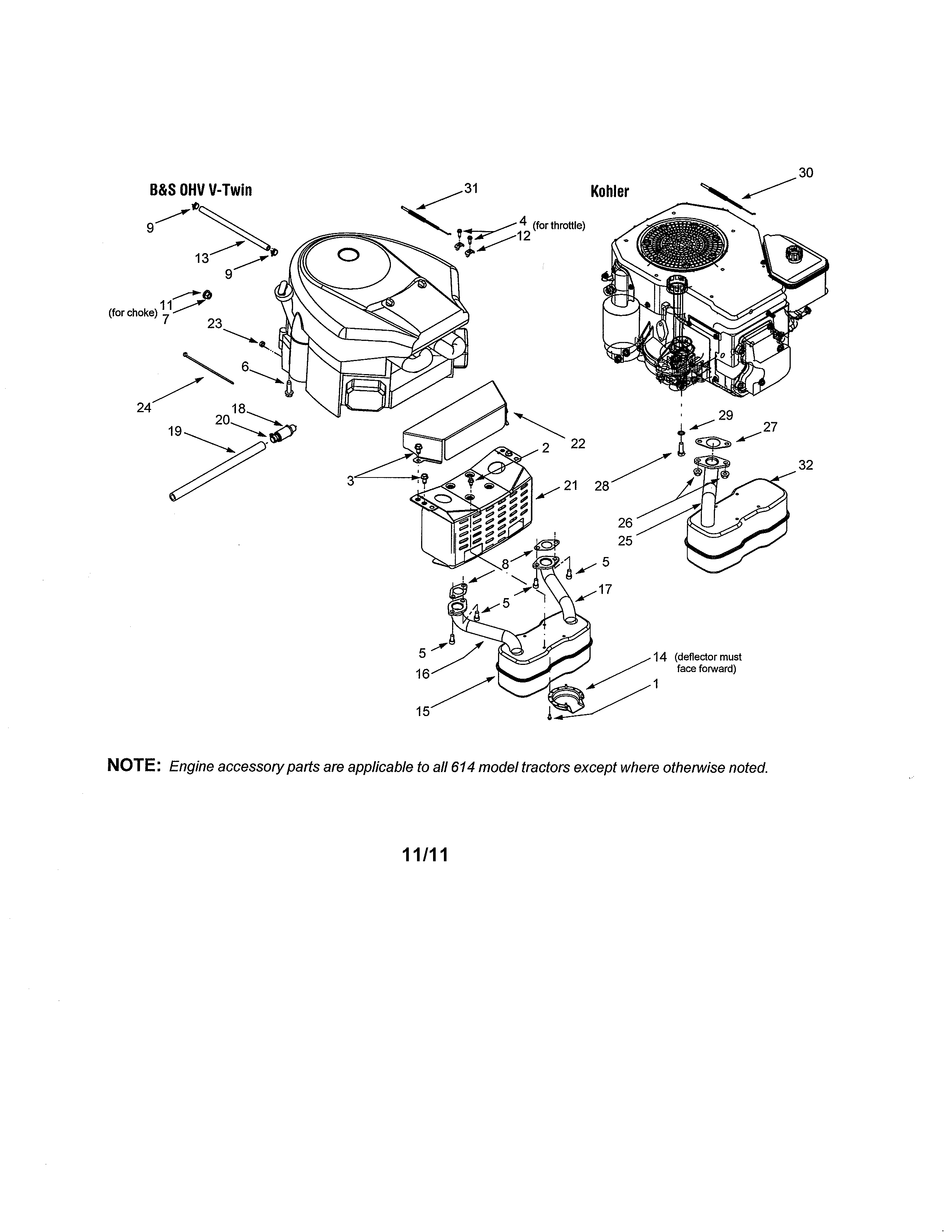 Yard-Man 13AX614G701 muffler/engine accessories diagram