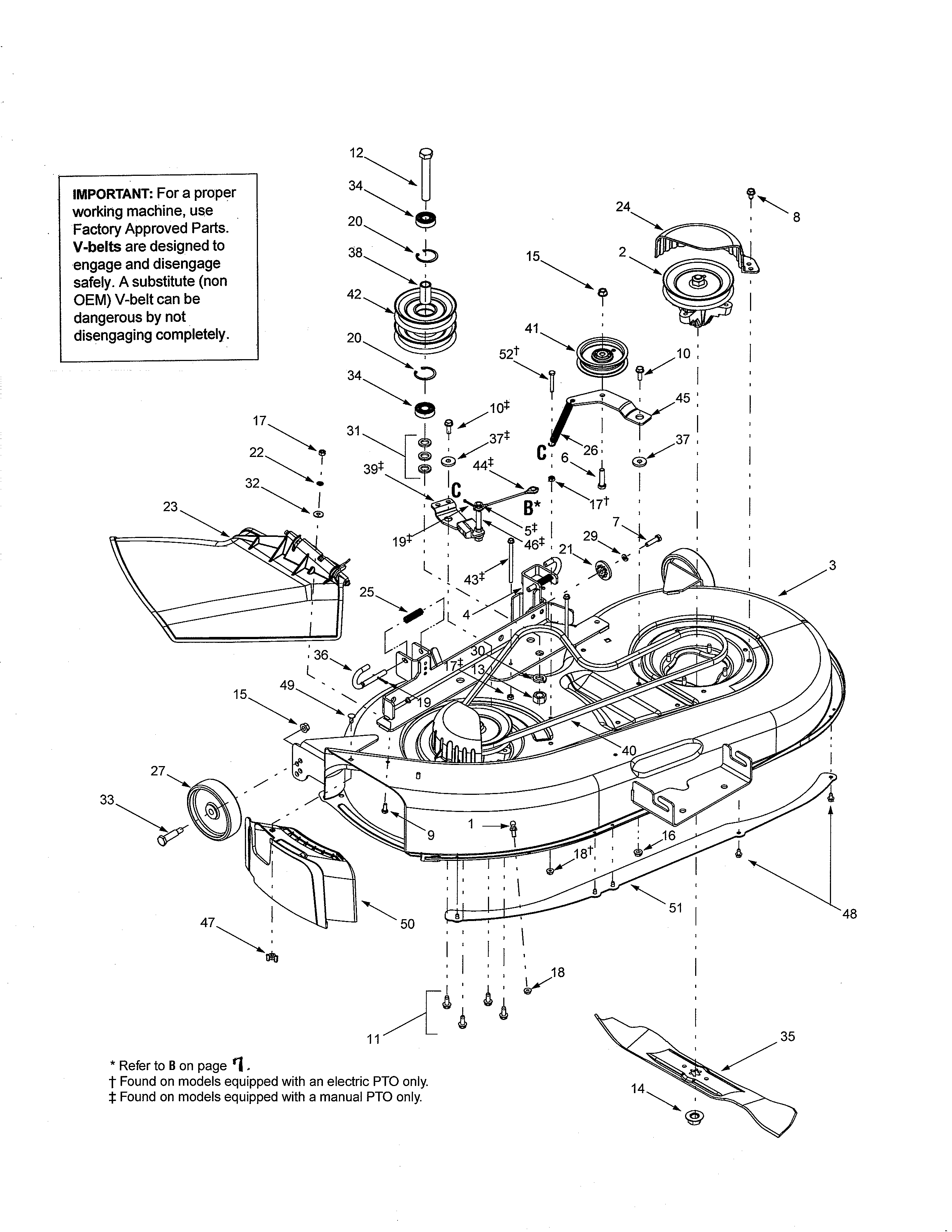 Yard-Man 13AX614G701 42" deck diagram