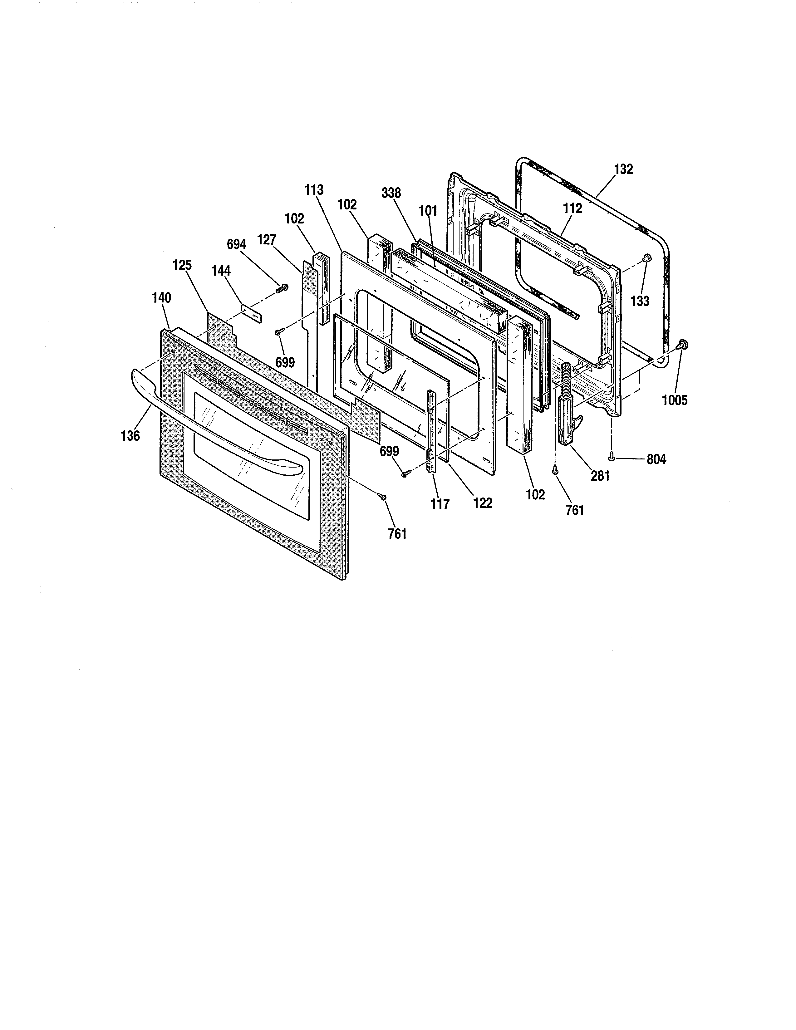 Kenmore 91147754200 door - 91147753200 diagram