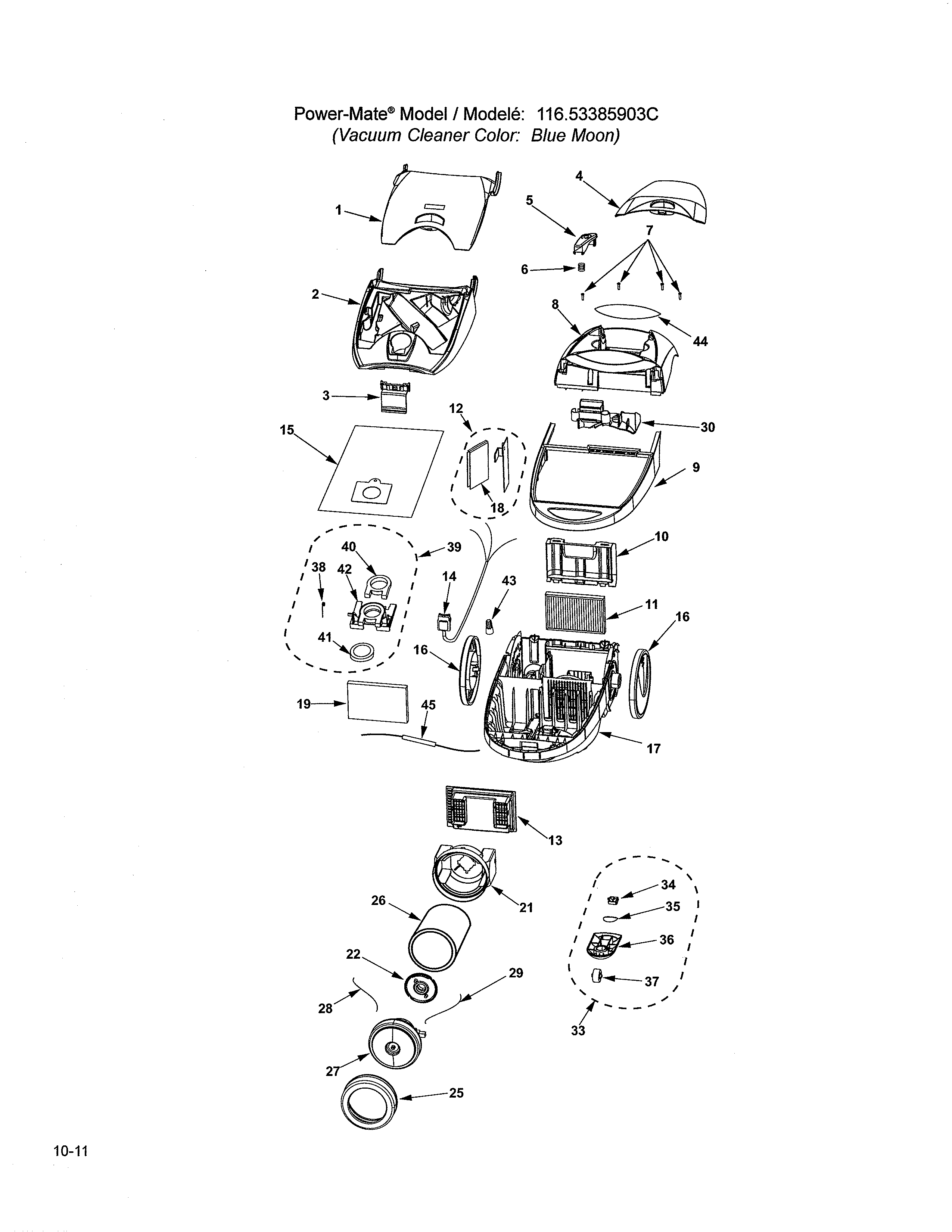 Kenmore 11623385903C canister diagram