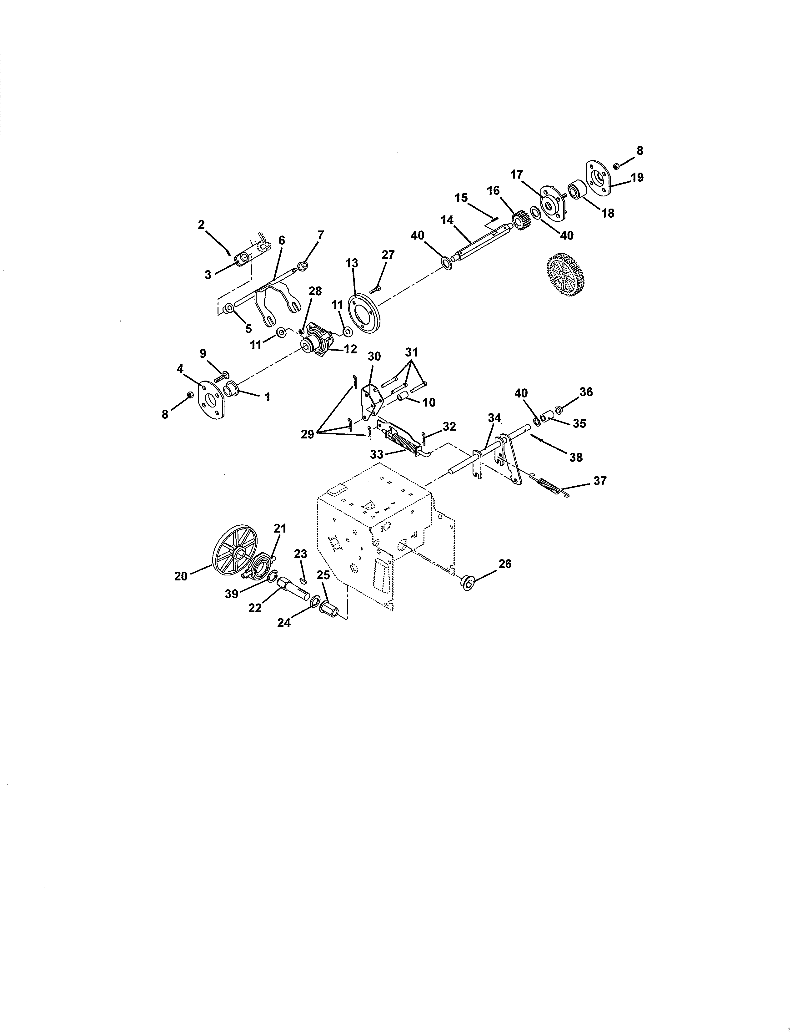 Ariens 93250500 (101-1500) friction drive diagram