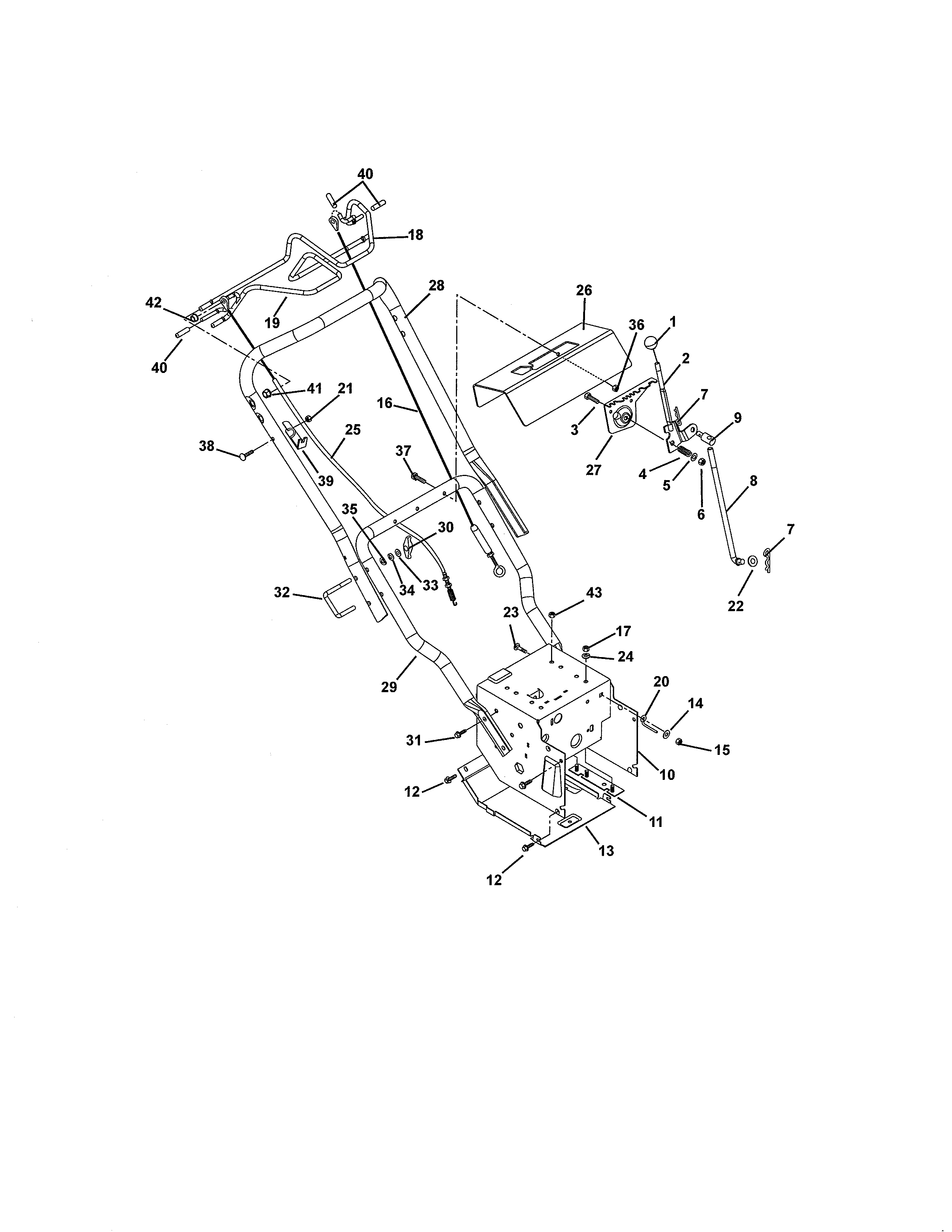 Ariens 93250500 (101-1500) handlebars & controls diagram