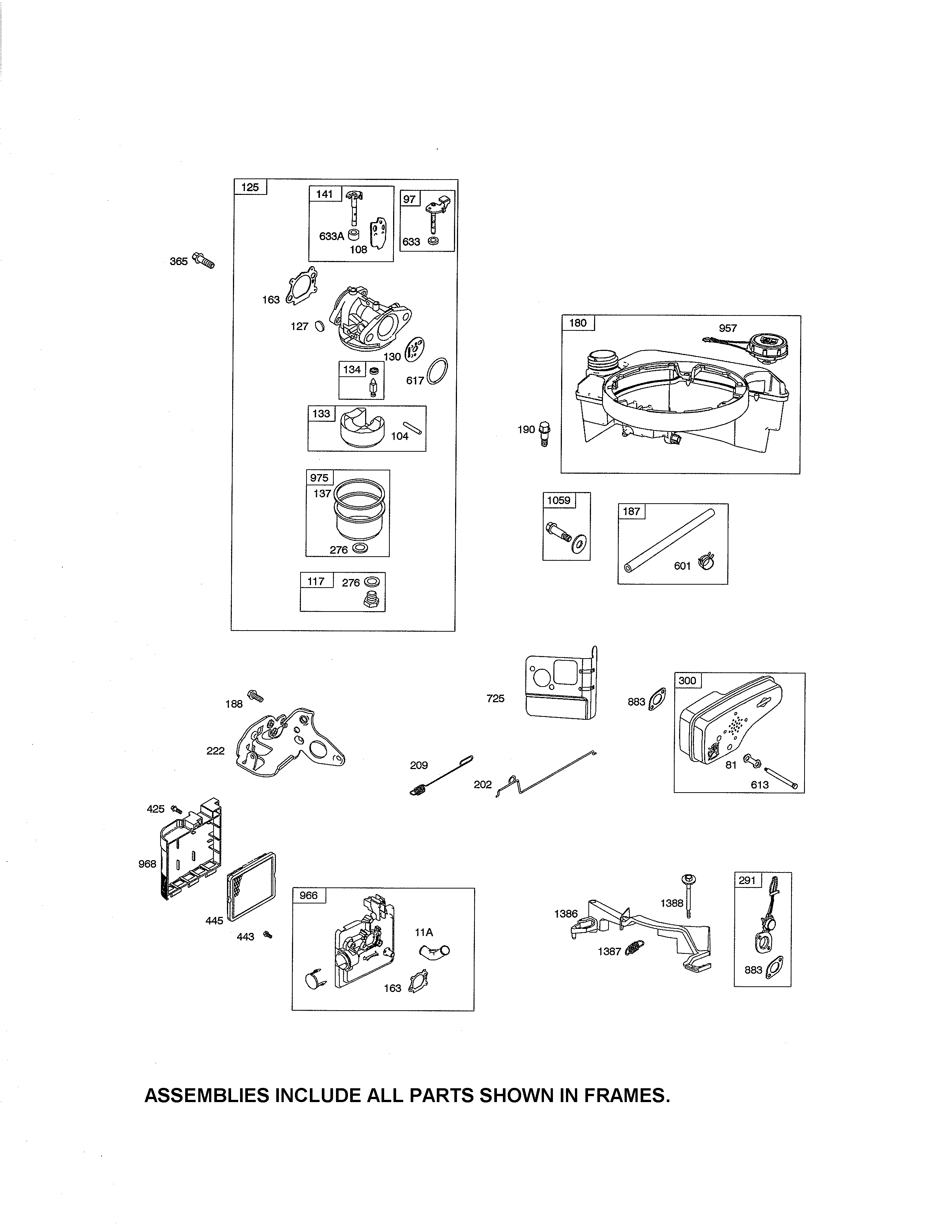 Husqvarna 917380460 carburetor/fuel tank/muffler diagram