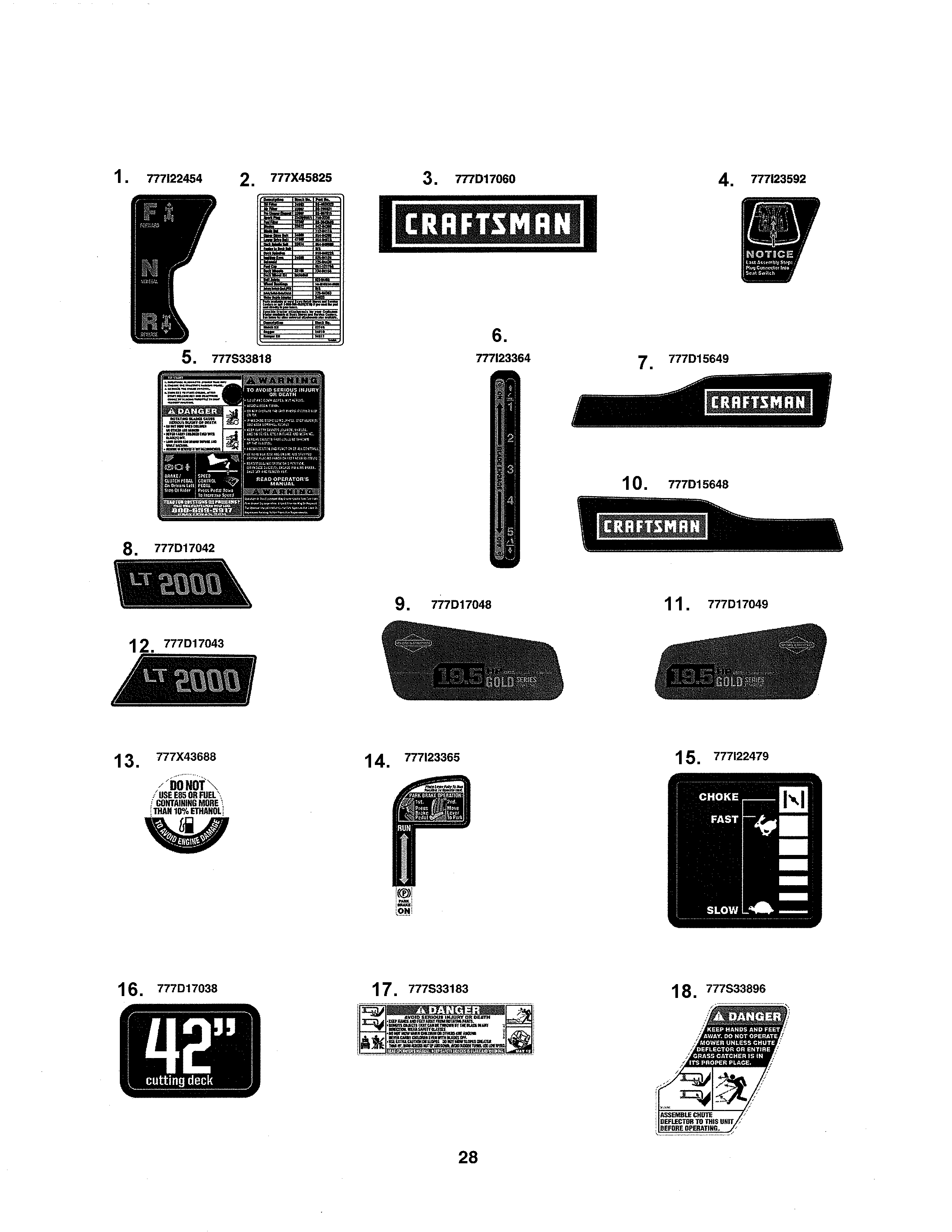 Craftsman 247288842 decals diagram