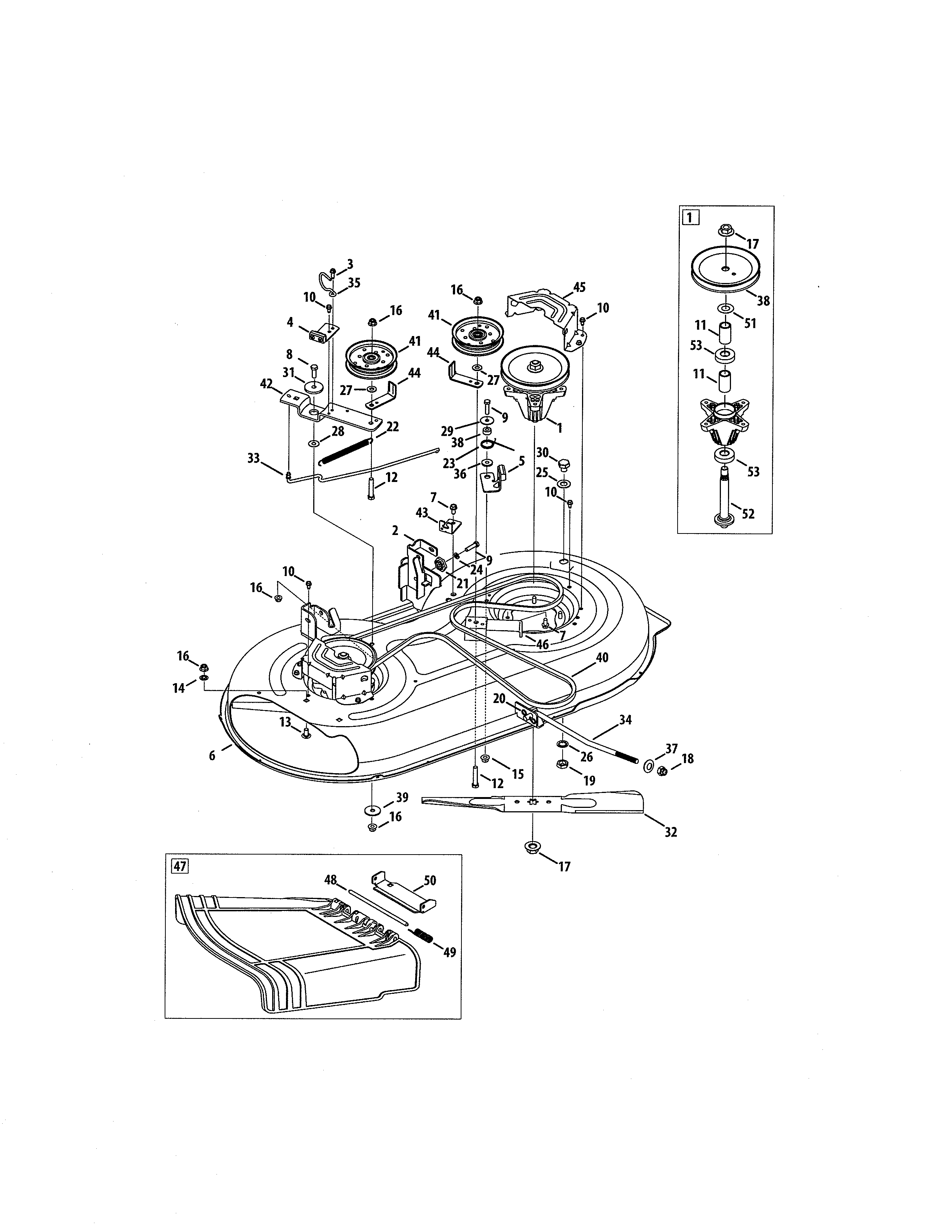 MTD 13AN77SS099 deck/spindle pulley diagram
