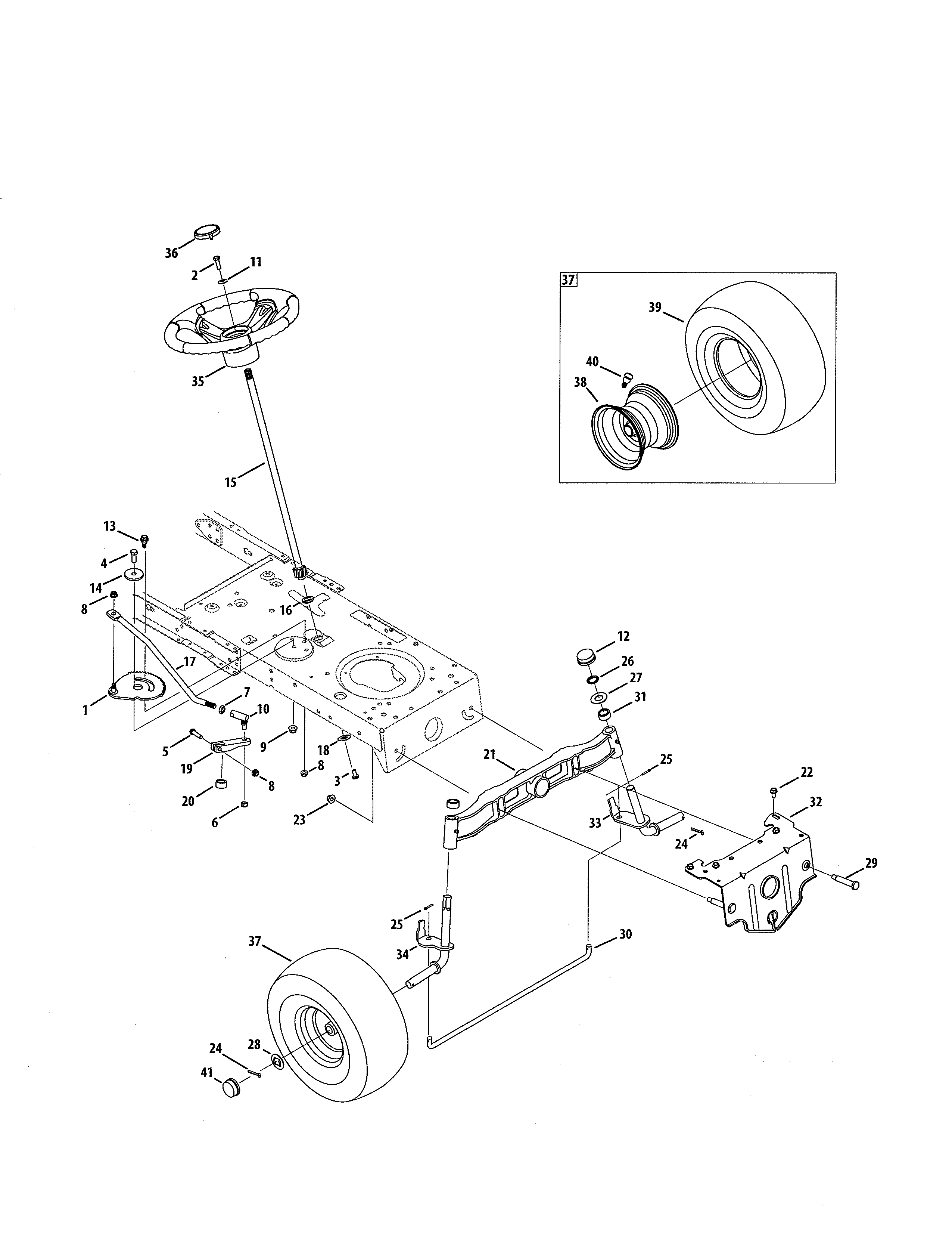 Craftsman 247288861 steering/wheel diagram