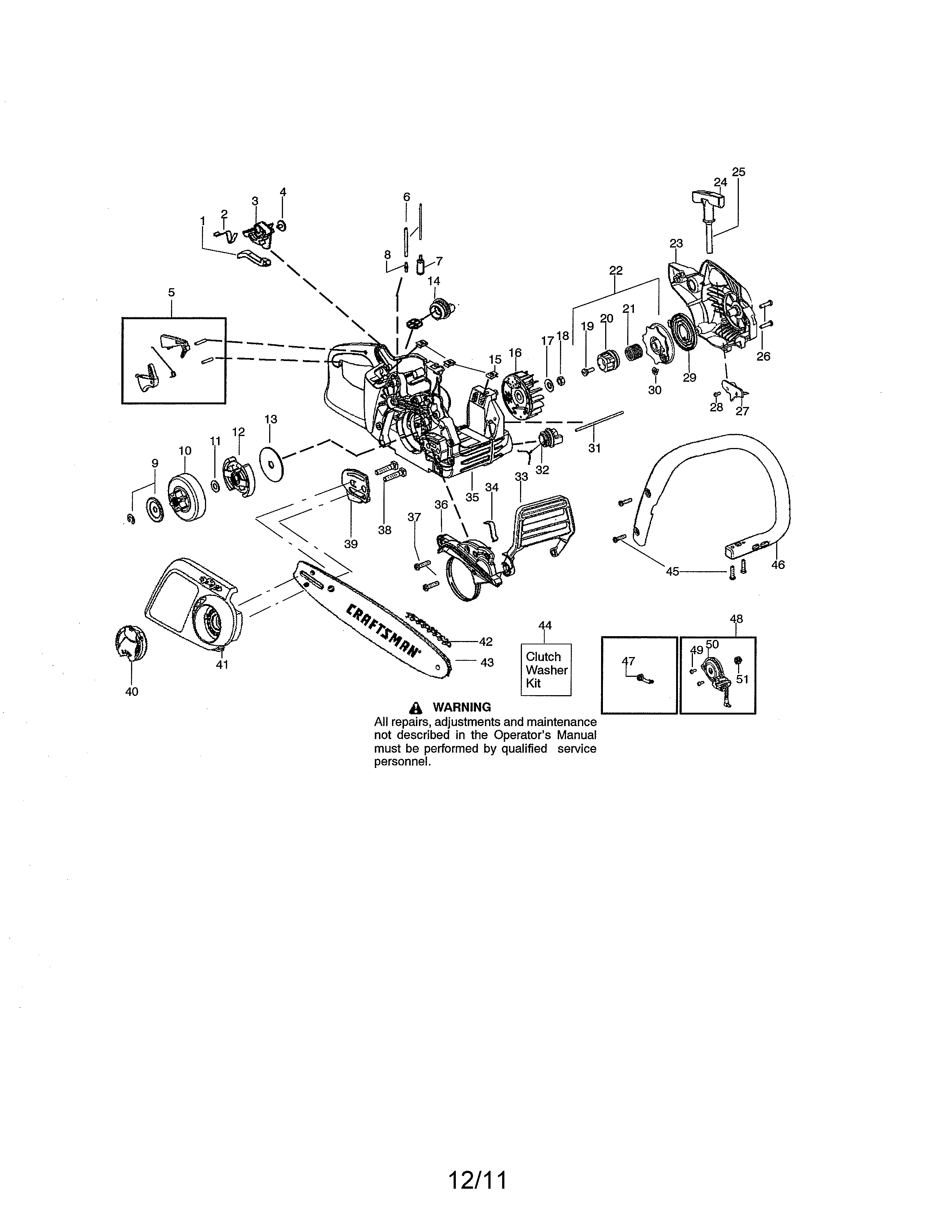 Craftsman 358351902 chassis/bar/handle diagram