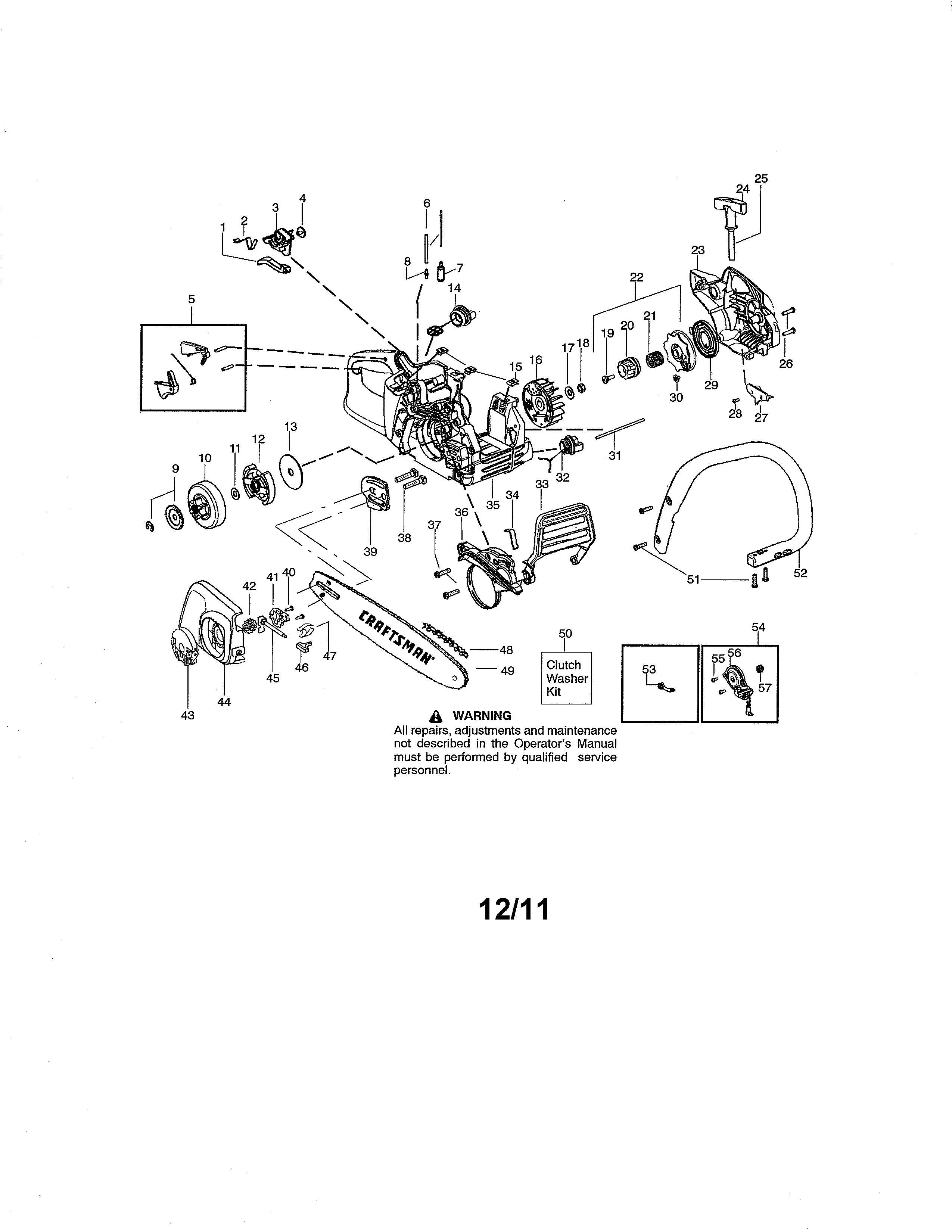 Craftsman 358351702 chassis/bar/handle diagram