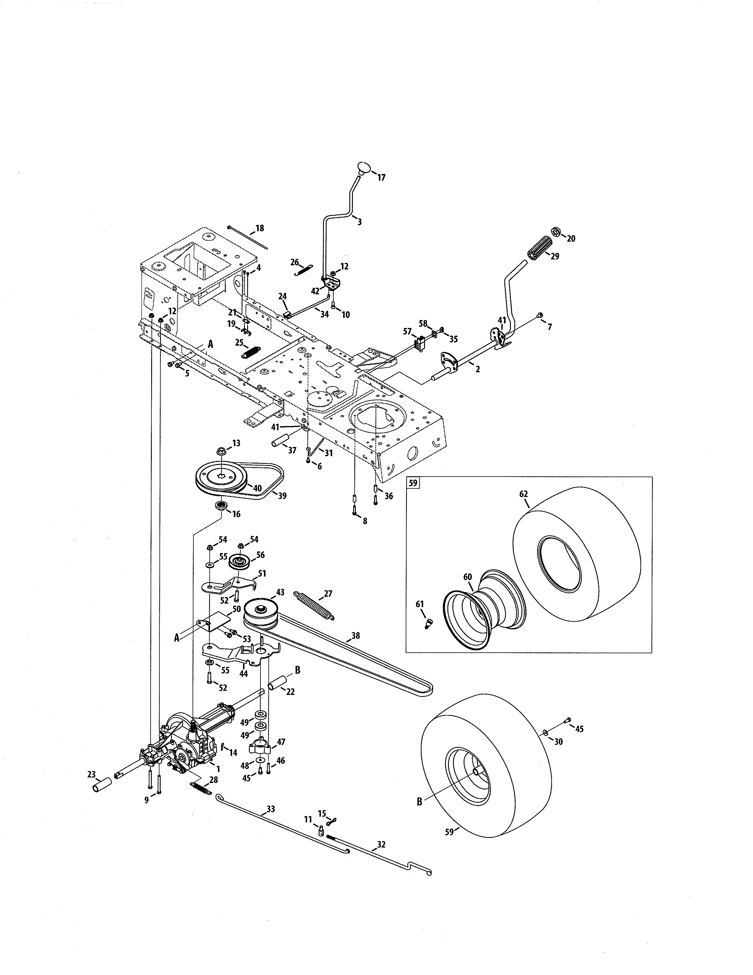 Craftsman 247288811 transmission/wheel diagram