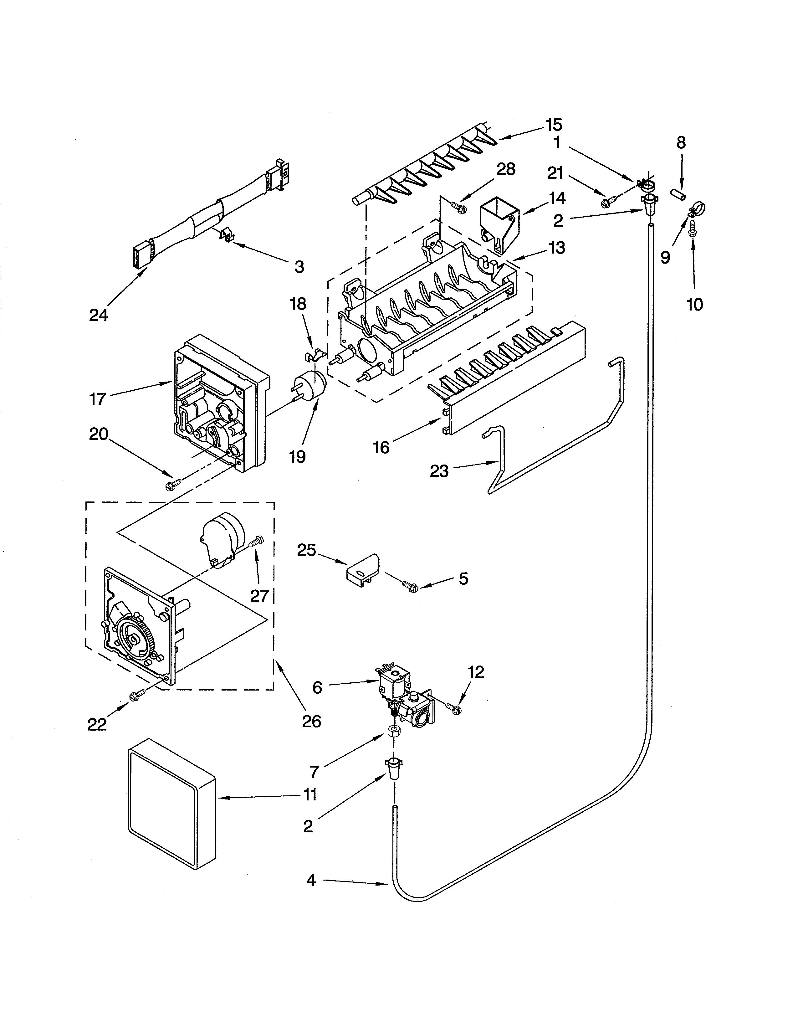Kenmore 10670933901 icemaker diagram