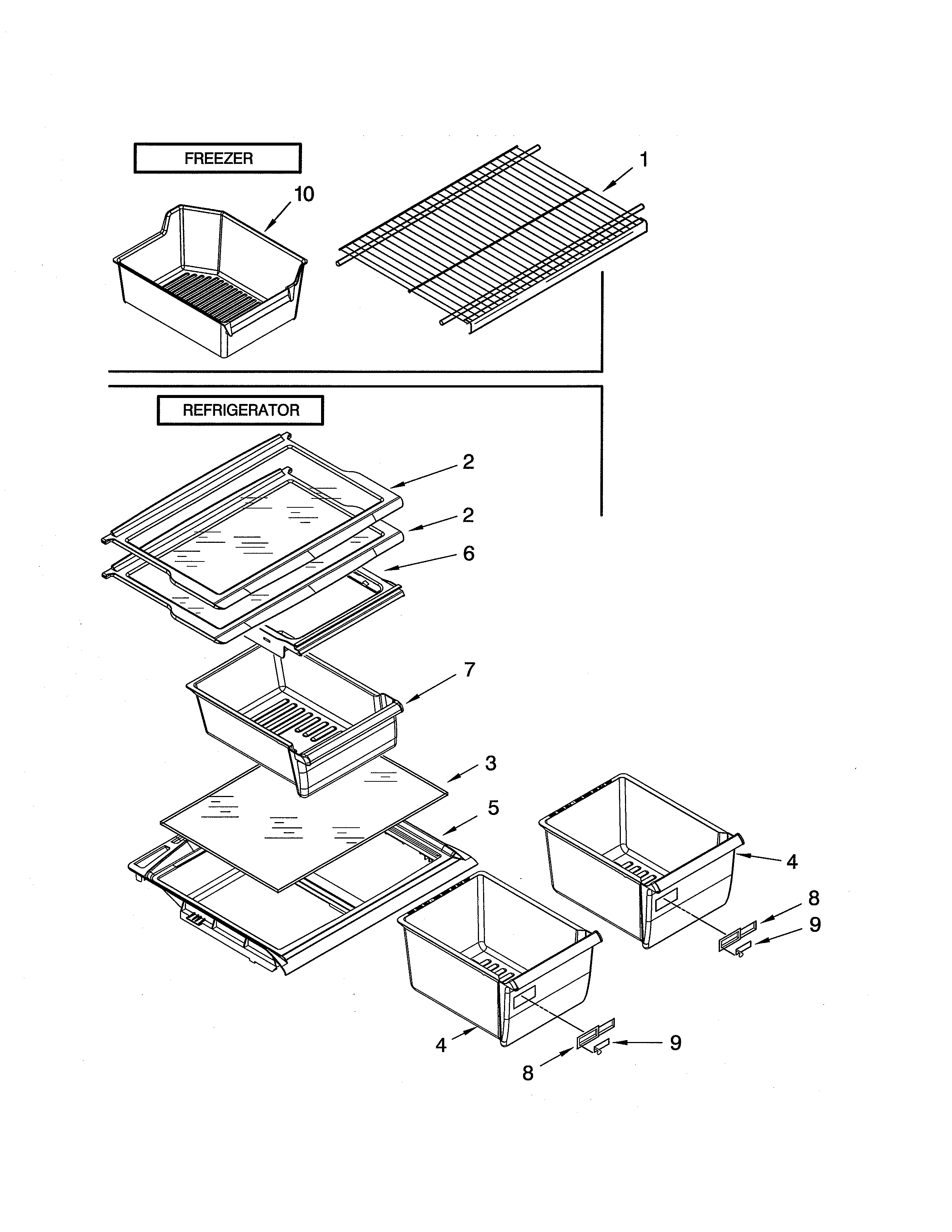 Kenmore 10670933901 shelf diagram