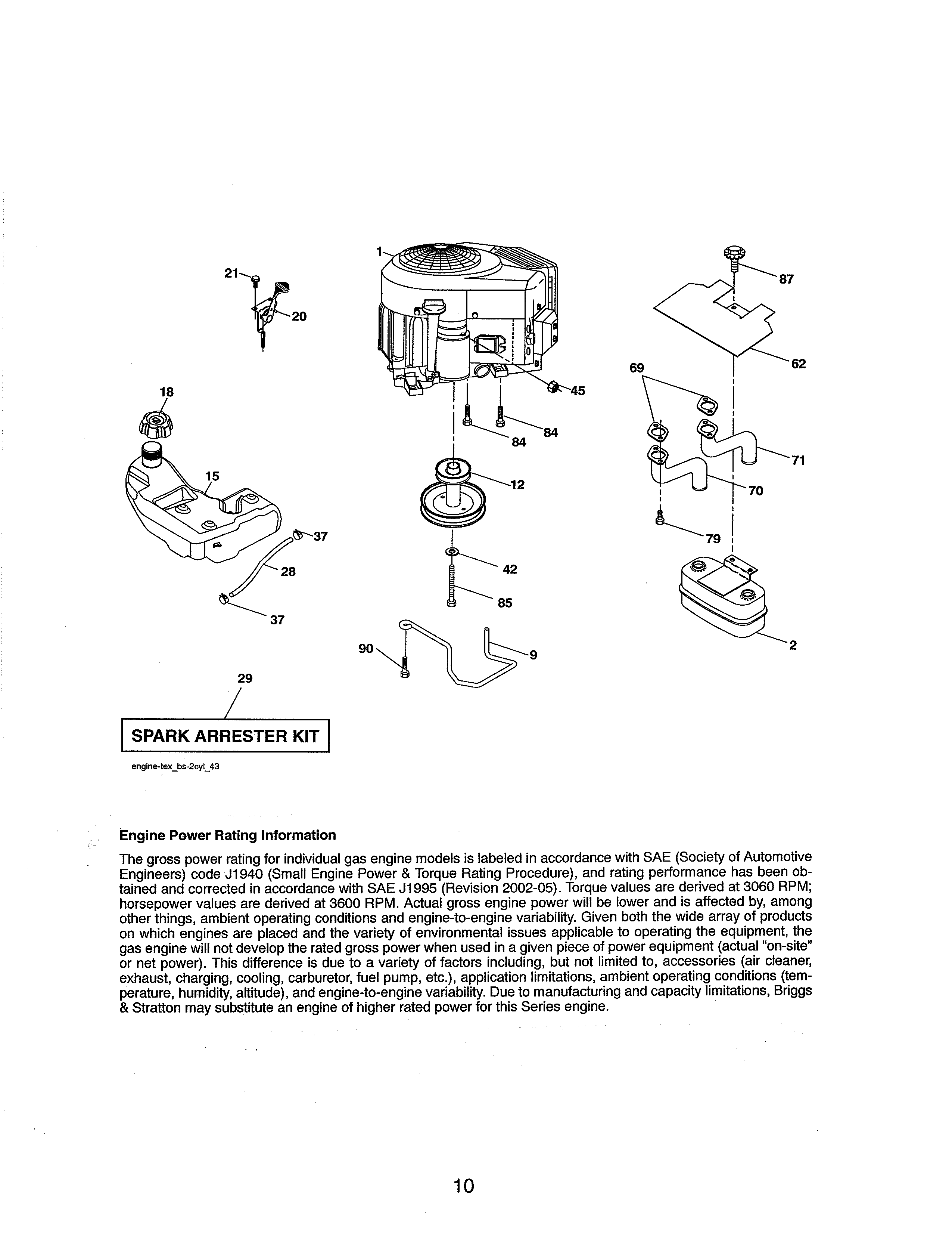Craftsman 917250230 engine diagram