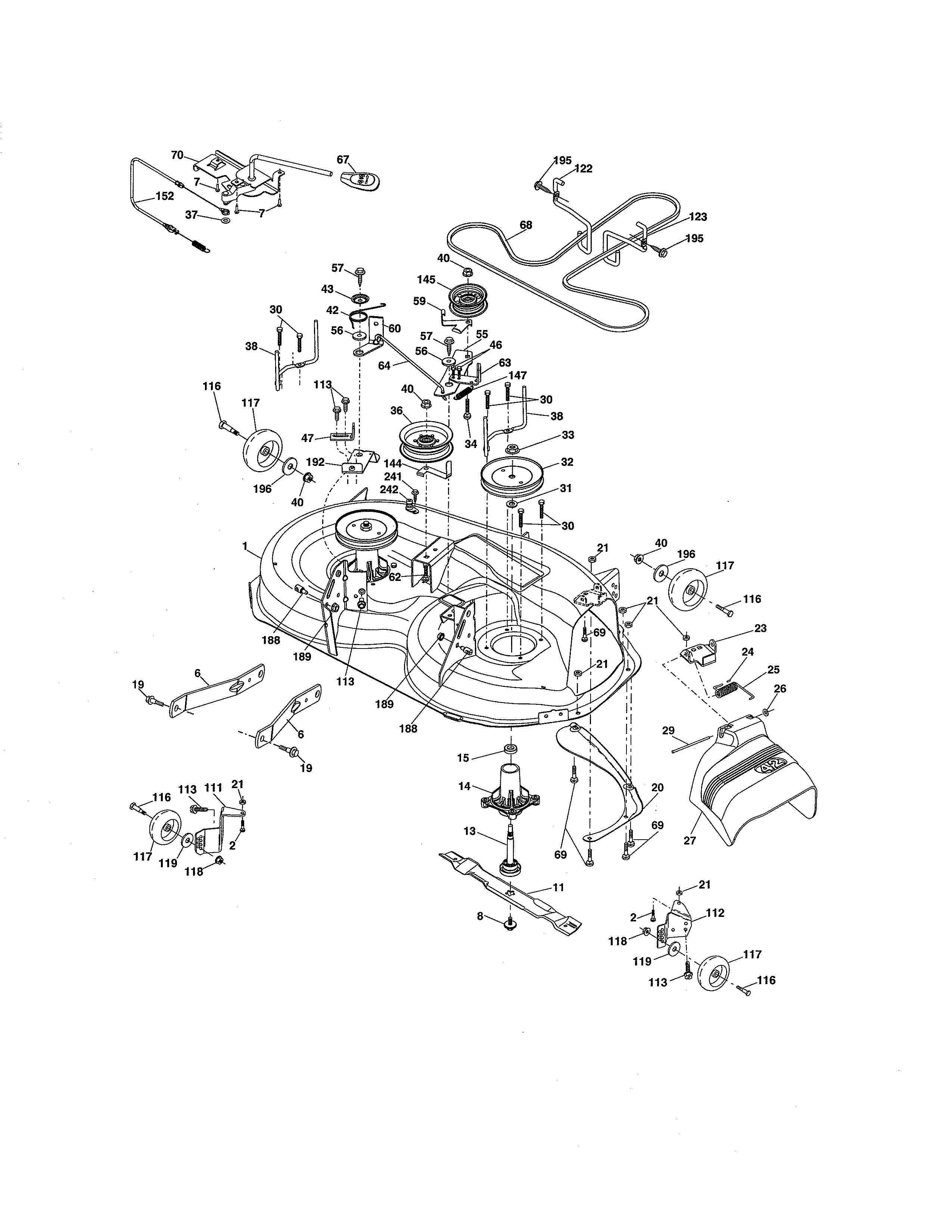 Craftsman 917250230 mower deck diagram