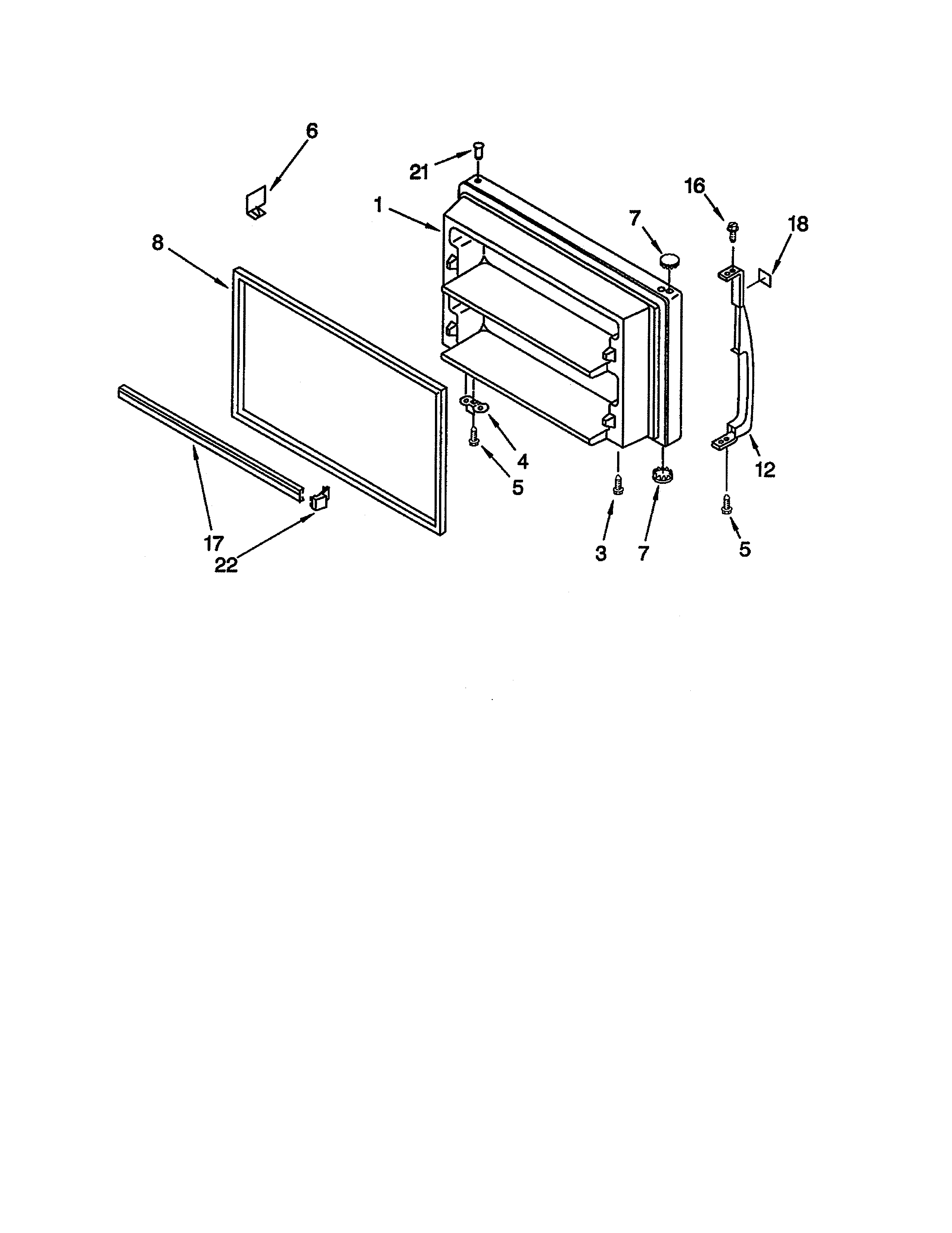 Kenmore 10678905890 freezer door diagram